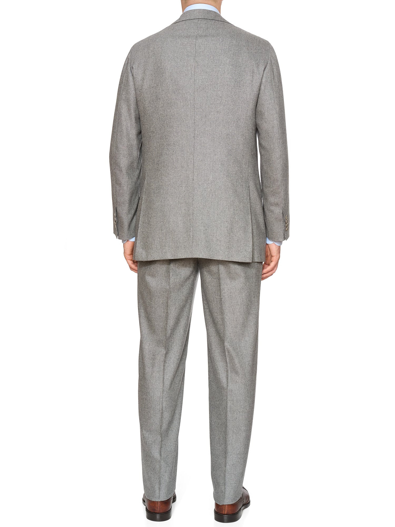 KITON Napoli Handmade Heather Gray Wool-Cashmere Suit