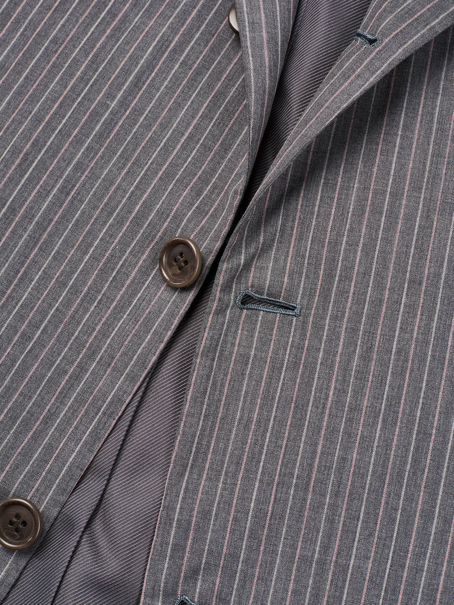 KITON Napoli Handmade Gray 14 Micron Wool Super 180's Suit