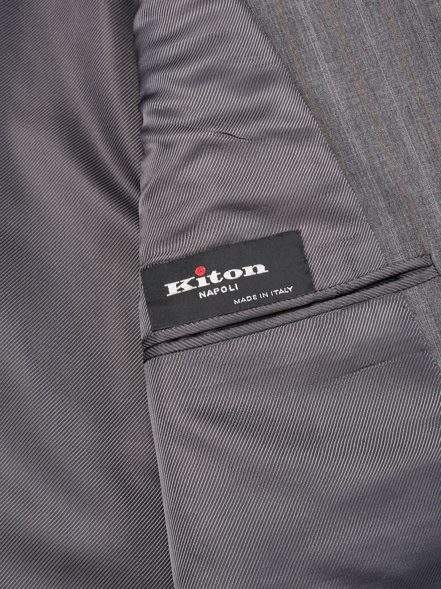 KITON Napoli Handmade Gray Stripes 14 Micron Super 180's Business Suit