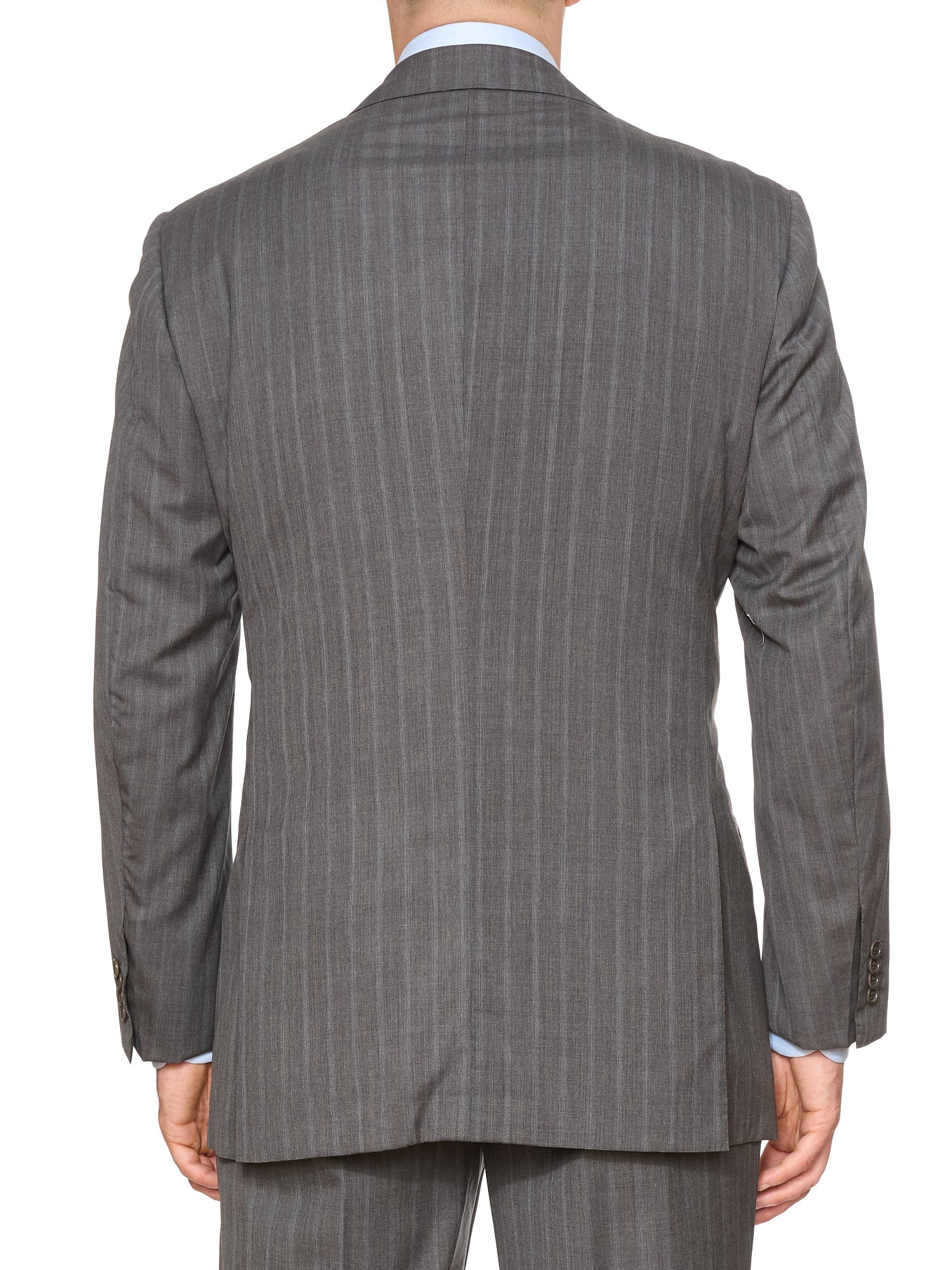 KITON Napoli Handmade Gray Stripes 14 Micron Super 180's Business Suit