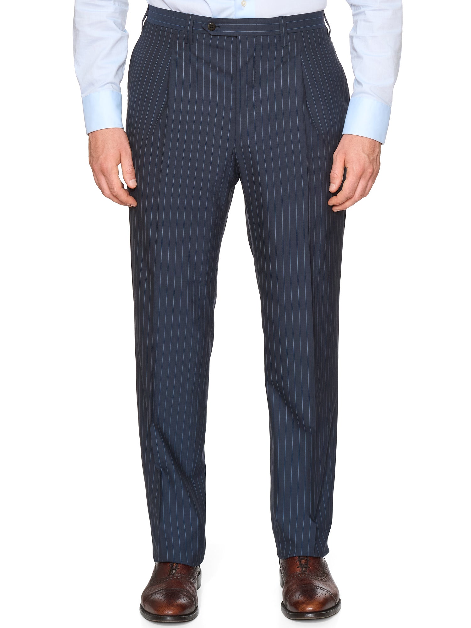 KITON Napoli Navy Pinstripe 14 Micron Super 180's Suit EU 52 NEW US 42