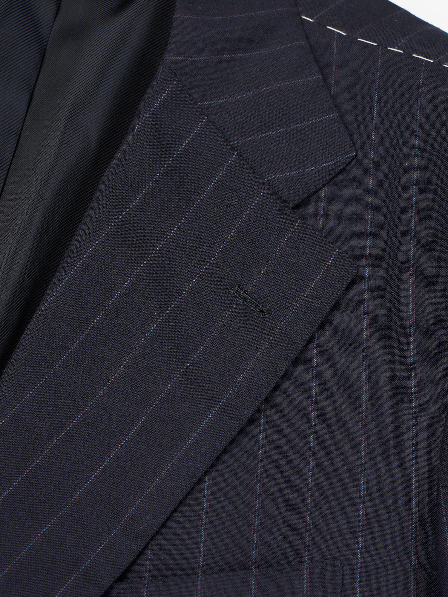KITON Napoli Handmade Navy Pinstripe Wool-Cashmere Suit