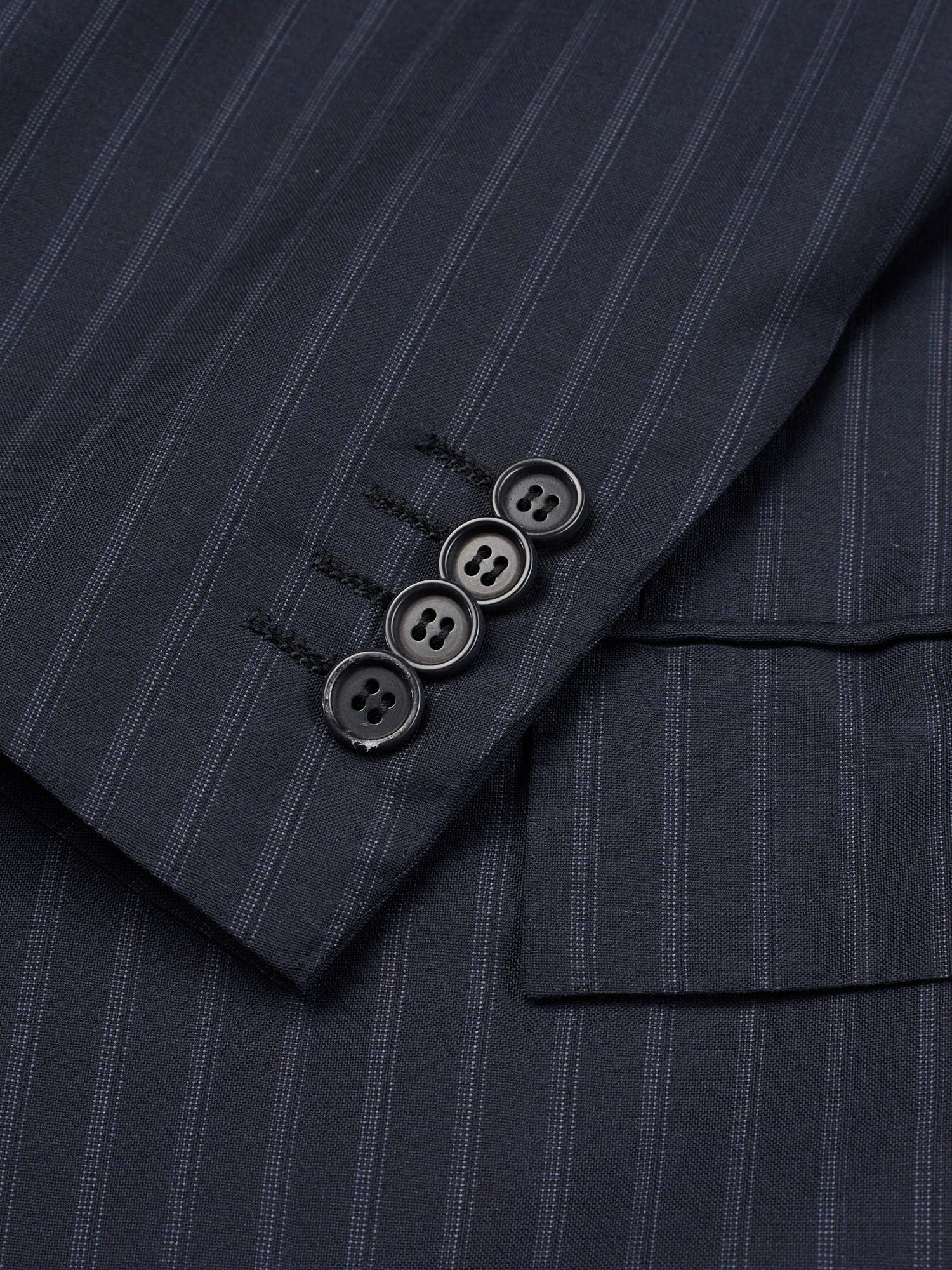 KITON Napoli Handmade Navy Striped Wool-Mohair Suit