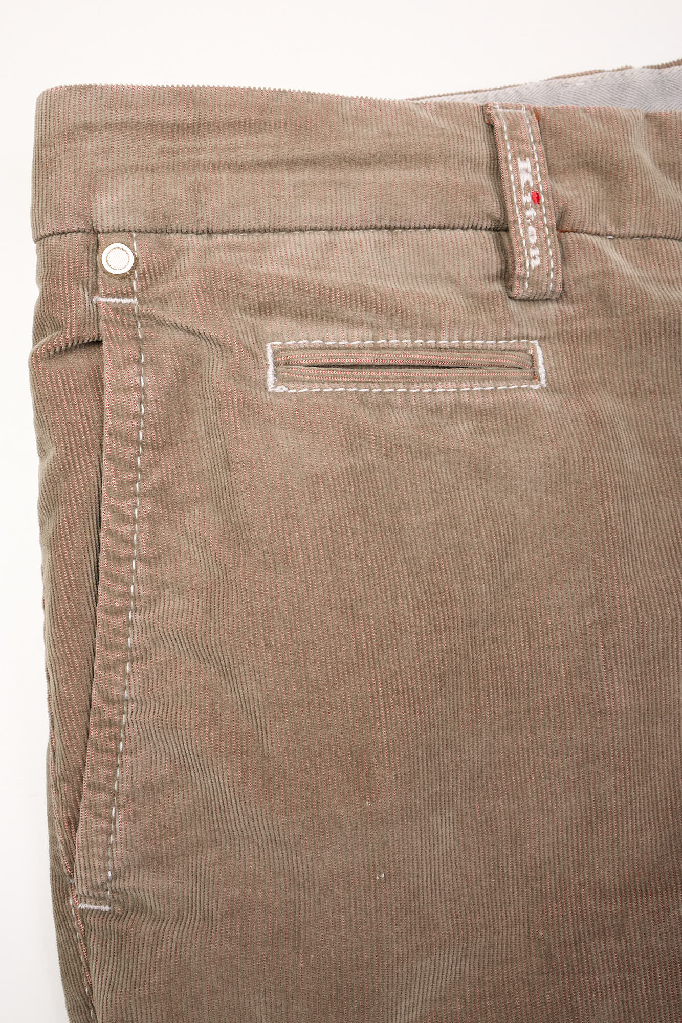 KITON Napoli Khaki Corduroy Cotton Chino Pants Slim