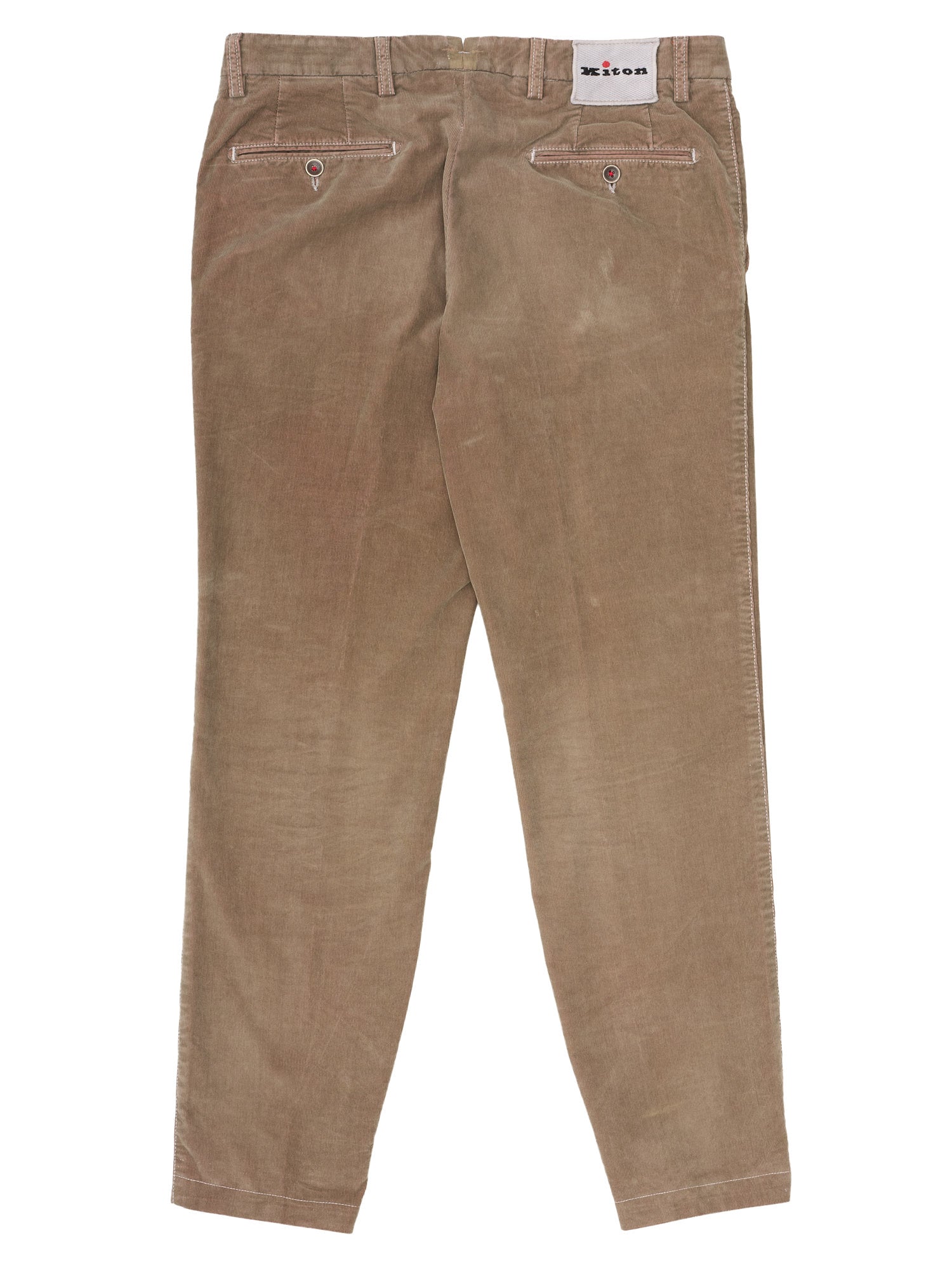 KITON Napoli Khaki Corduroy Cotton Chino Pants Slim