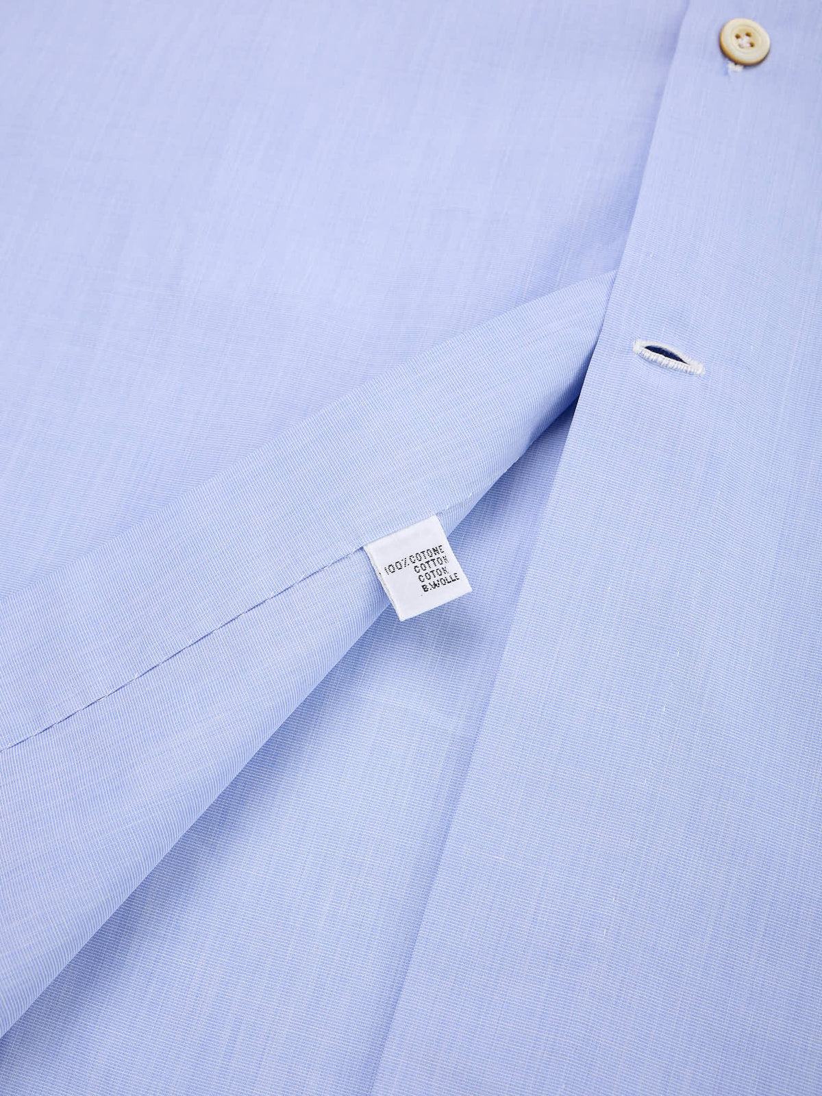 KITON Napoli Handmade Light Blue Cotton Chambray Dress Shirt
