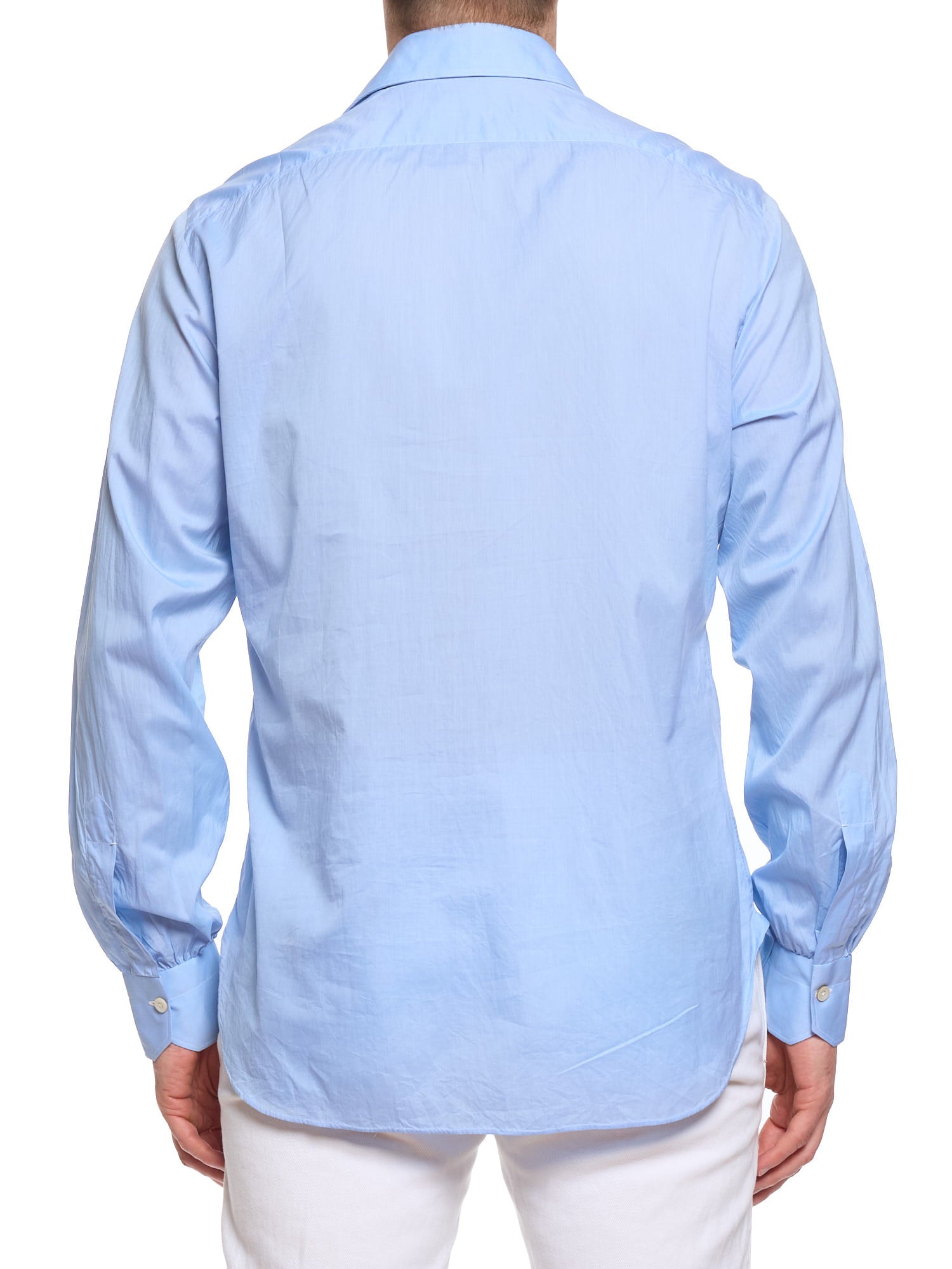 KITON Napoli Light Blue Cotton Dress Shirt