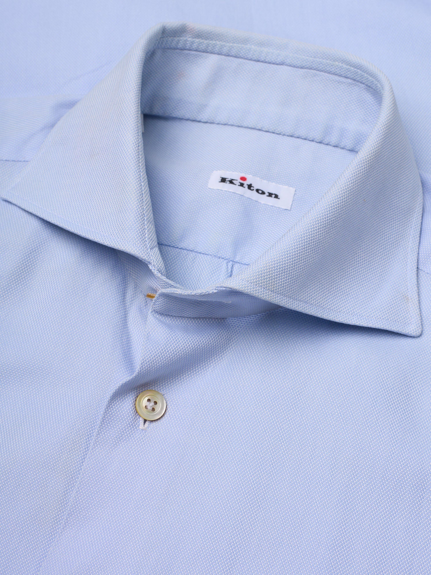 KITON Napoli Light Blue Oxford Cotton Dress Shirt
