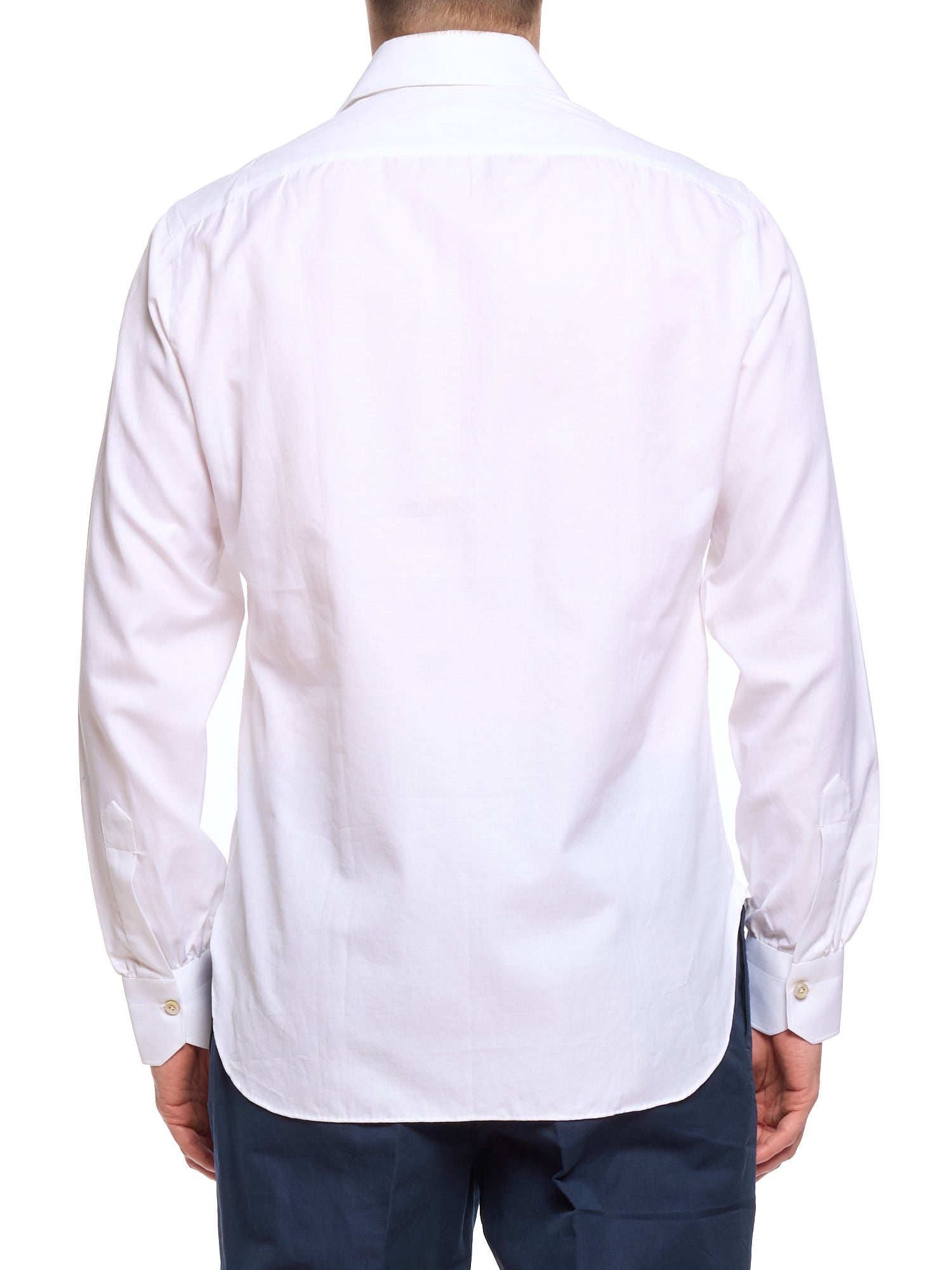 KITON Napoli White Oxford Cotton Dress Shirt
