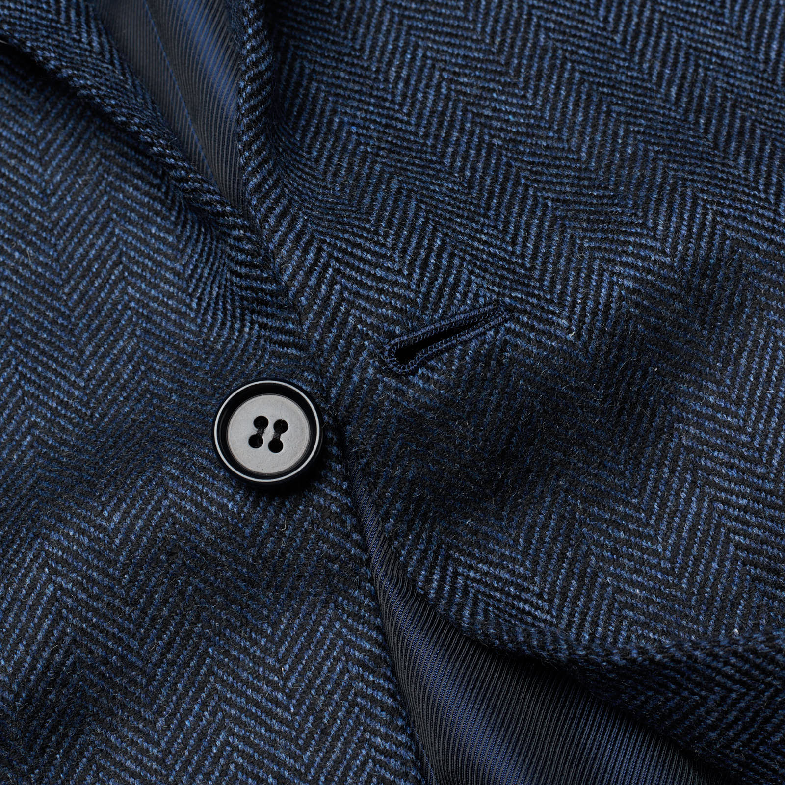 KITON Napoli Blue Herringbone Cashmere-Vicuna Jacket EU 52 NEW US 42