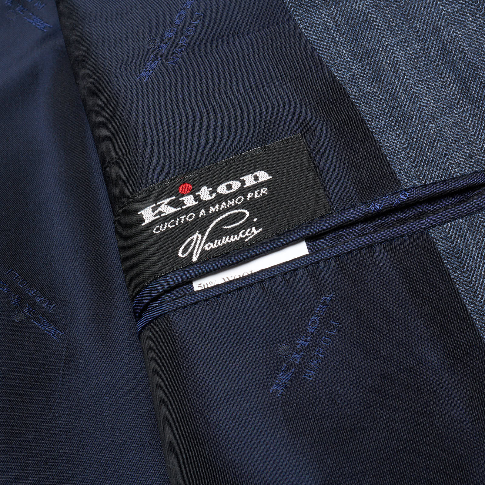 KITON Napoli for VANNUCCI Handmade Blue Cashmere-Wool Suit EU 56 NEW US 46