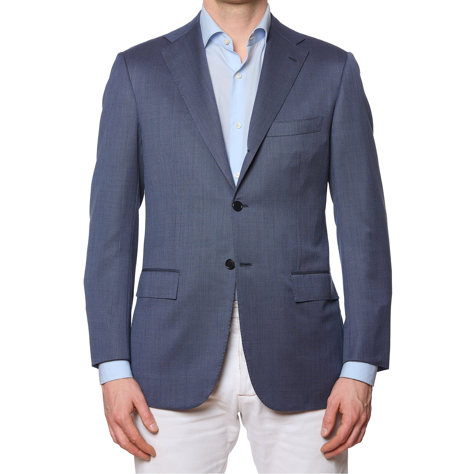 KITON Napoli for VANNUCCI Handmade Blue Wool Jacket EU 50 NEW US 40