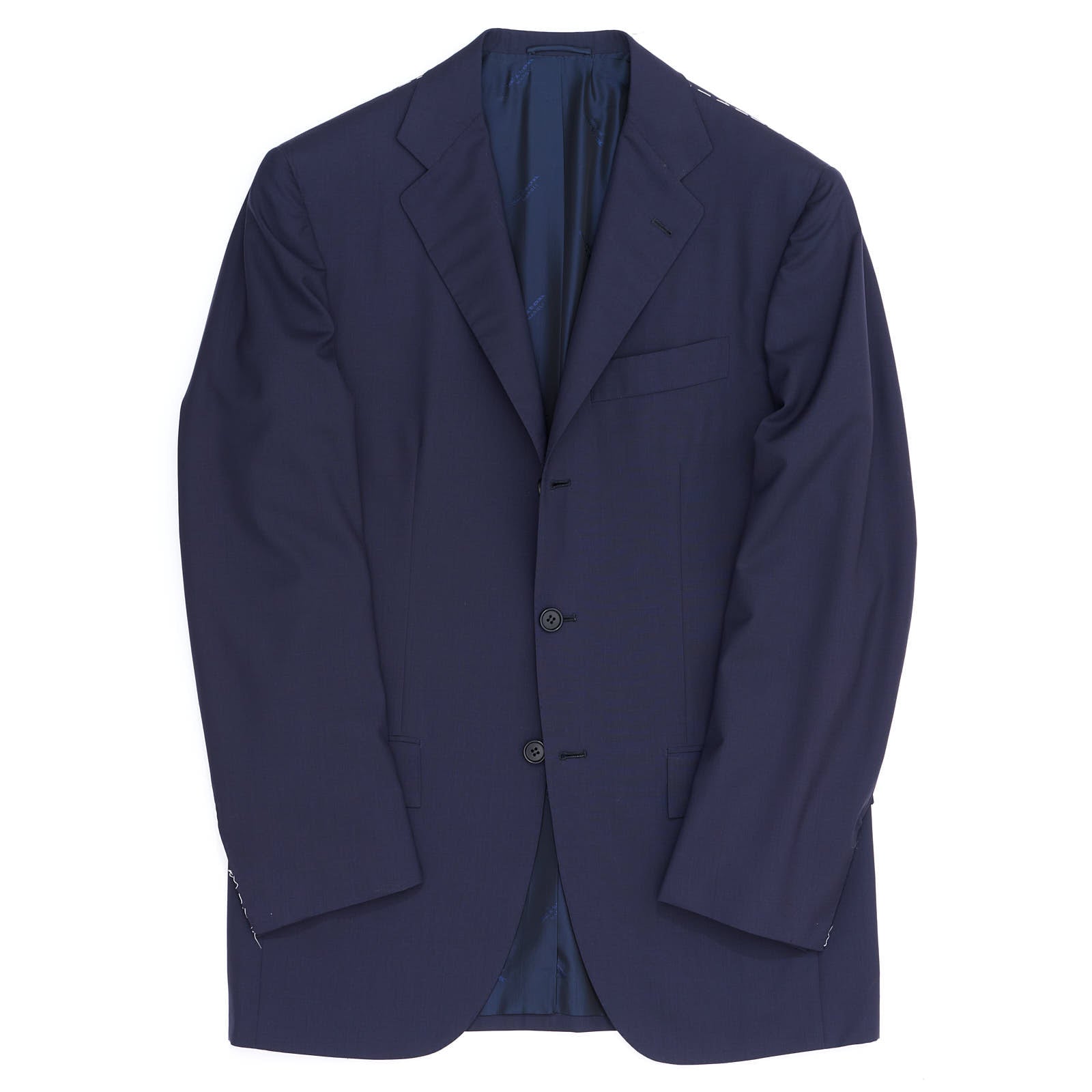 KITON Napoli Navy Blue Wool 14 Micron Super 180's Jacket Blazer EU 46 NEW US 36