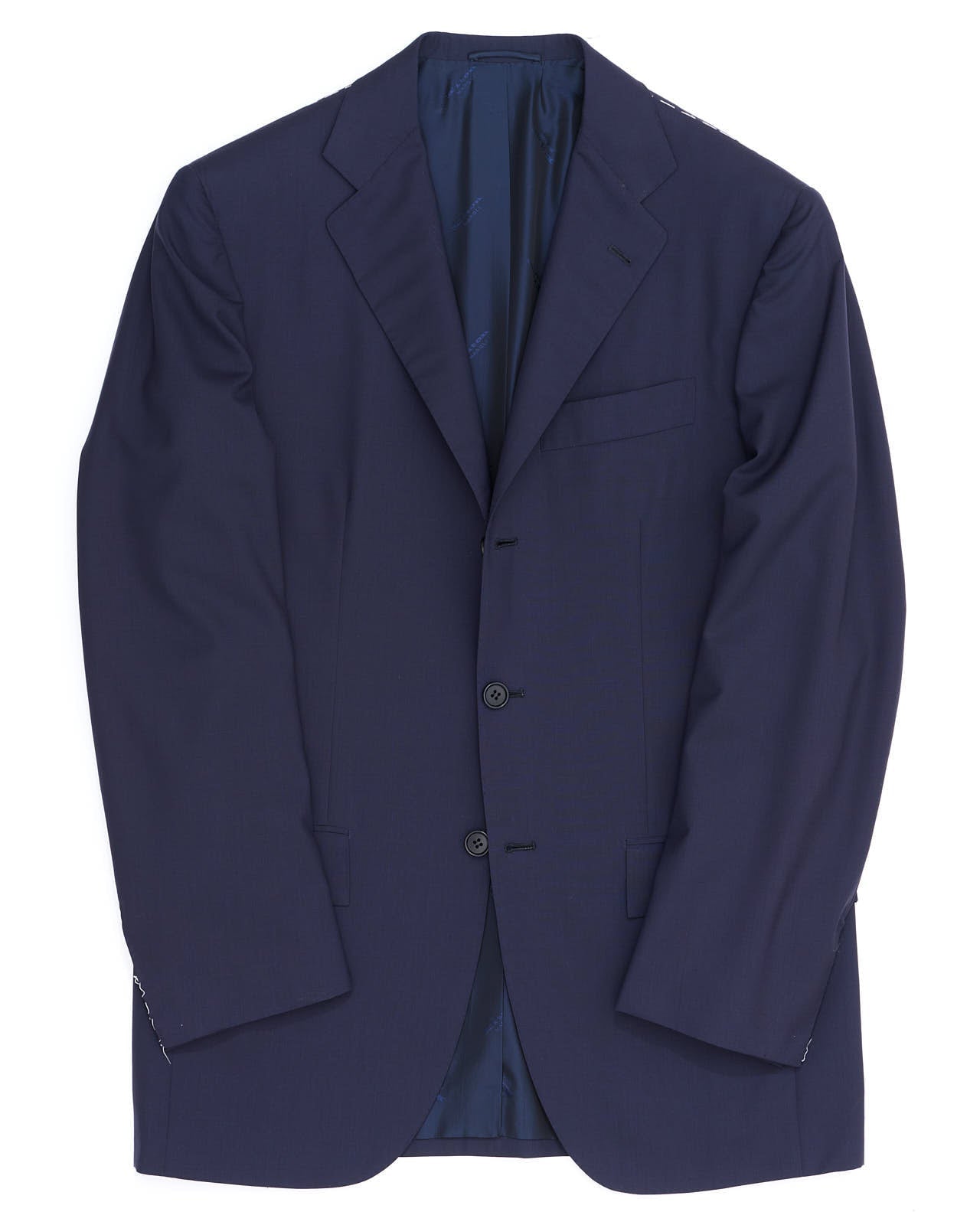 KITON Napoli Navy Blue Wool 14 Micron Super 180's Jacket Blazer EU 46 NEW US 36