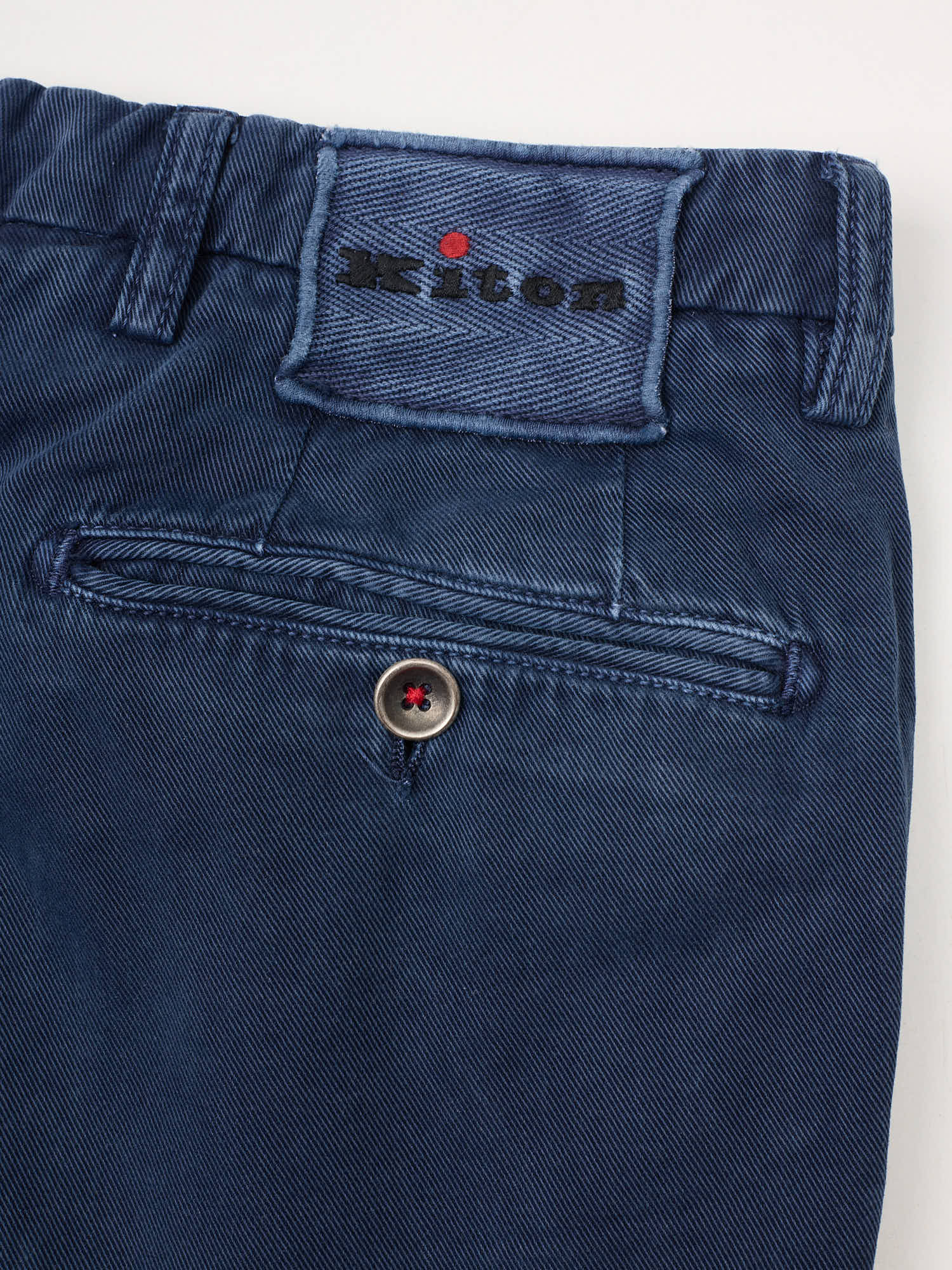 KITON Navy Blue Cotton Slim Fit Chino Pants US 32