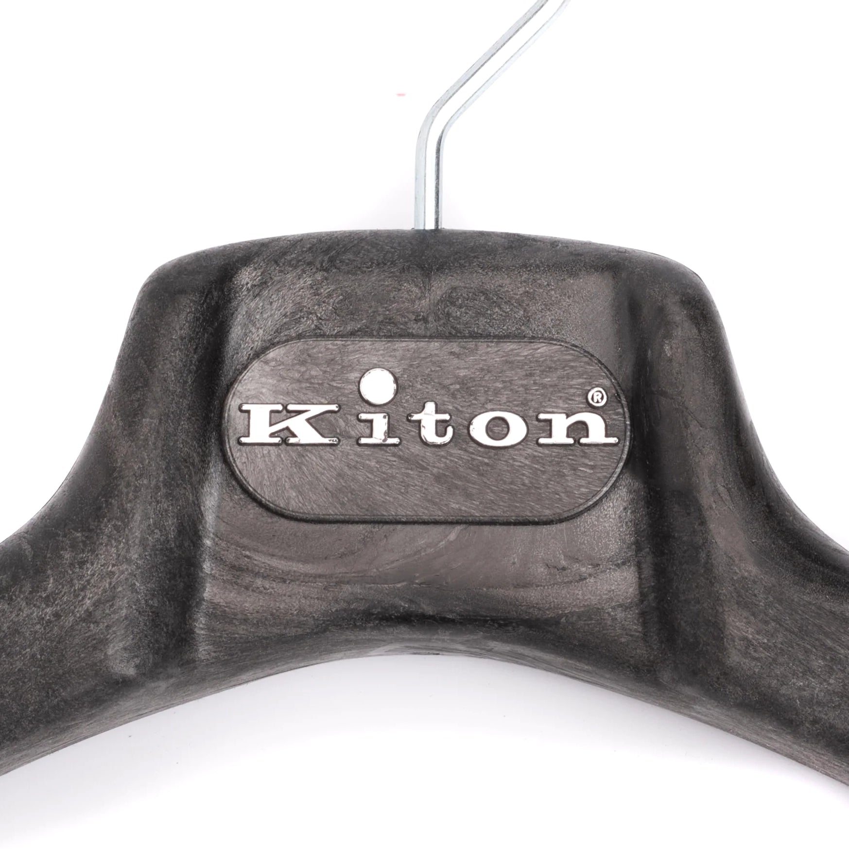 KITON Black Plastic Wood Look Coat Hanger Set of 5