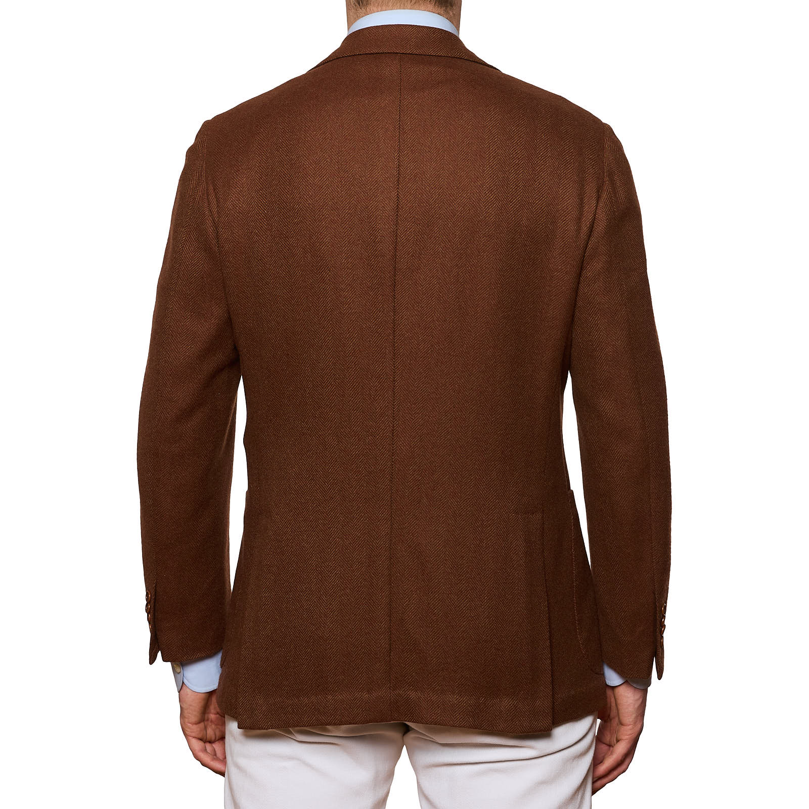 KITON Napoli Handmade Brown Herringbone Cashmere Jacket EU 50 NEW US 40