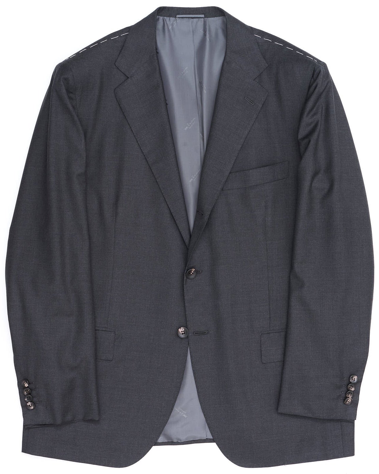 KITON "EVO" for VANNUCCI Handmade Gray Wool Suit US 48 NEW EU 58