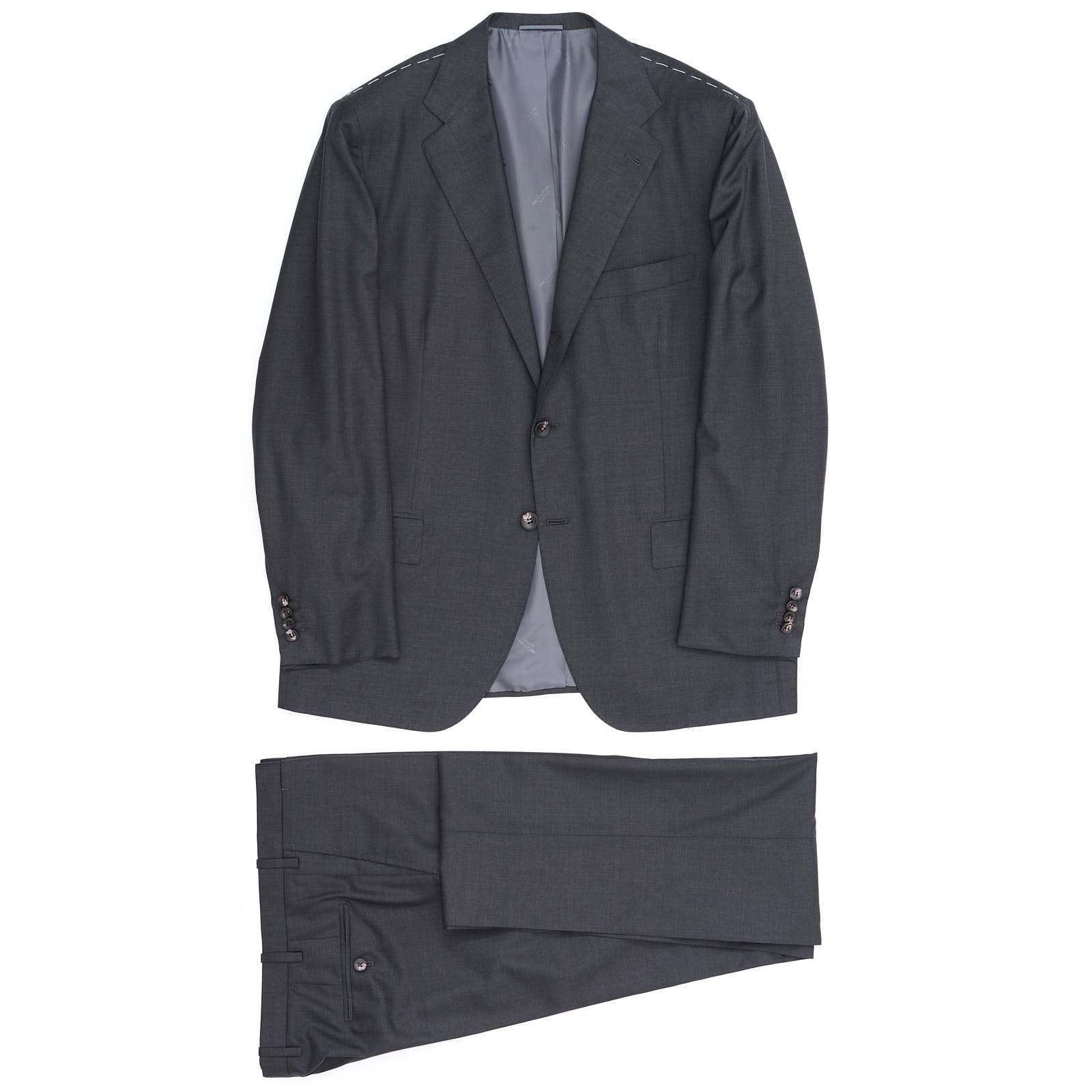 KITON "EVO" for VANNUCCI Handmade Gray Wool Suit NEW