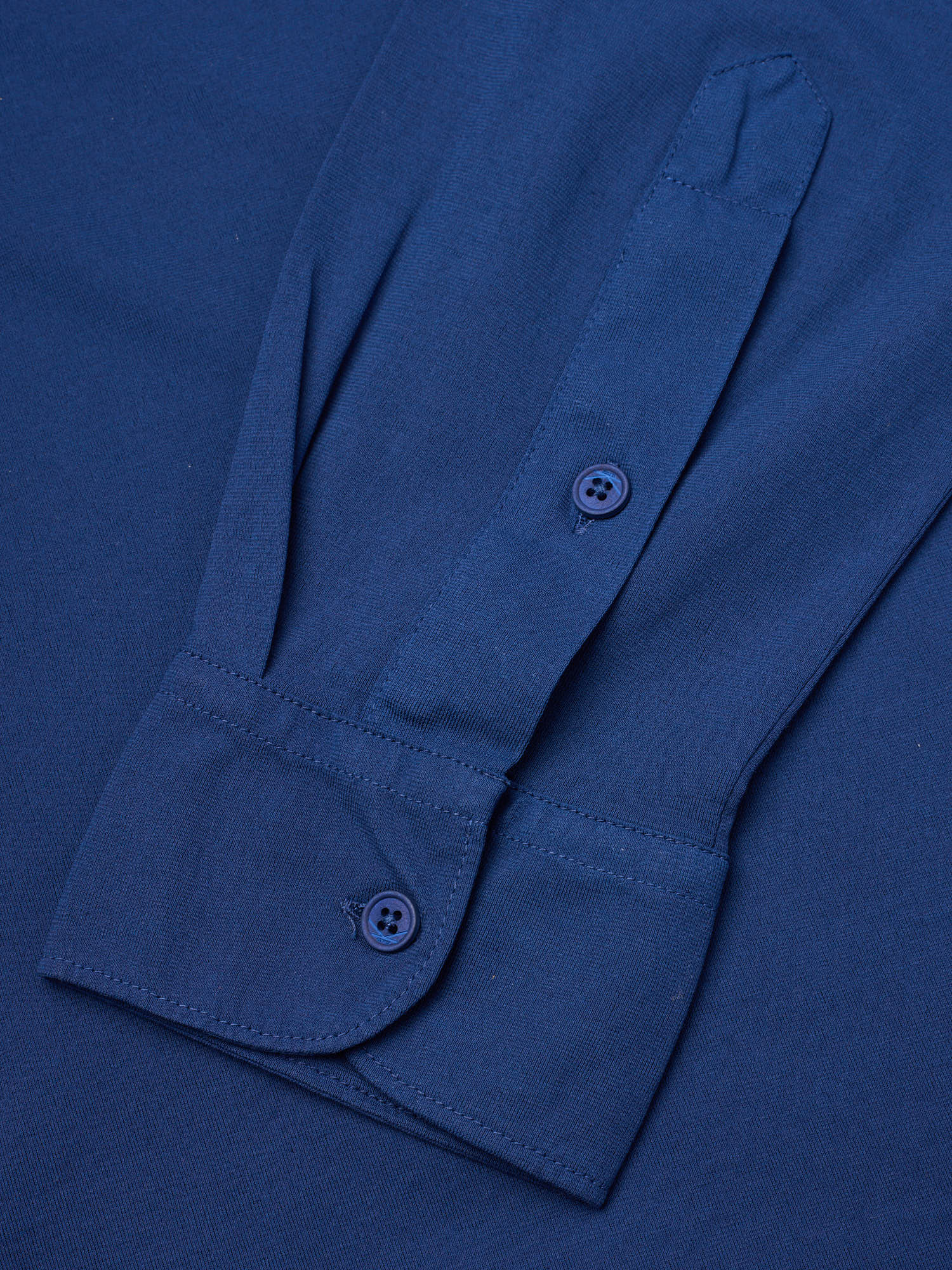 KITON KIRED "Positano" Avio Blue Exclusive Crepe Cotton Long Sleeve Shirt
