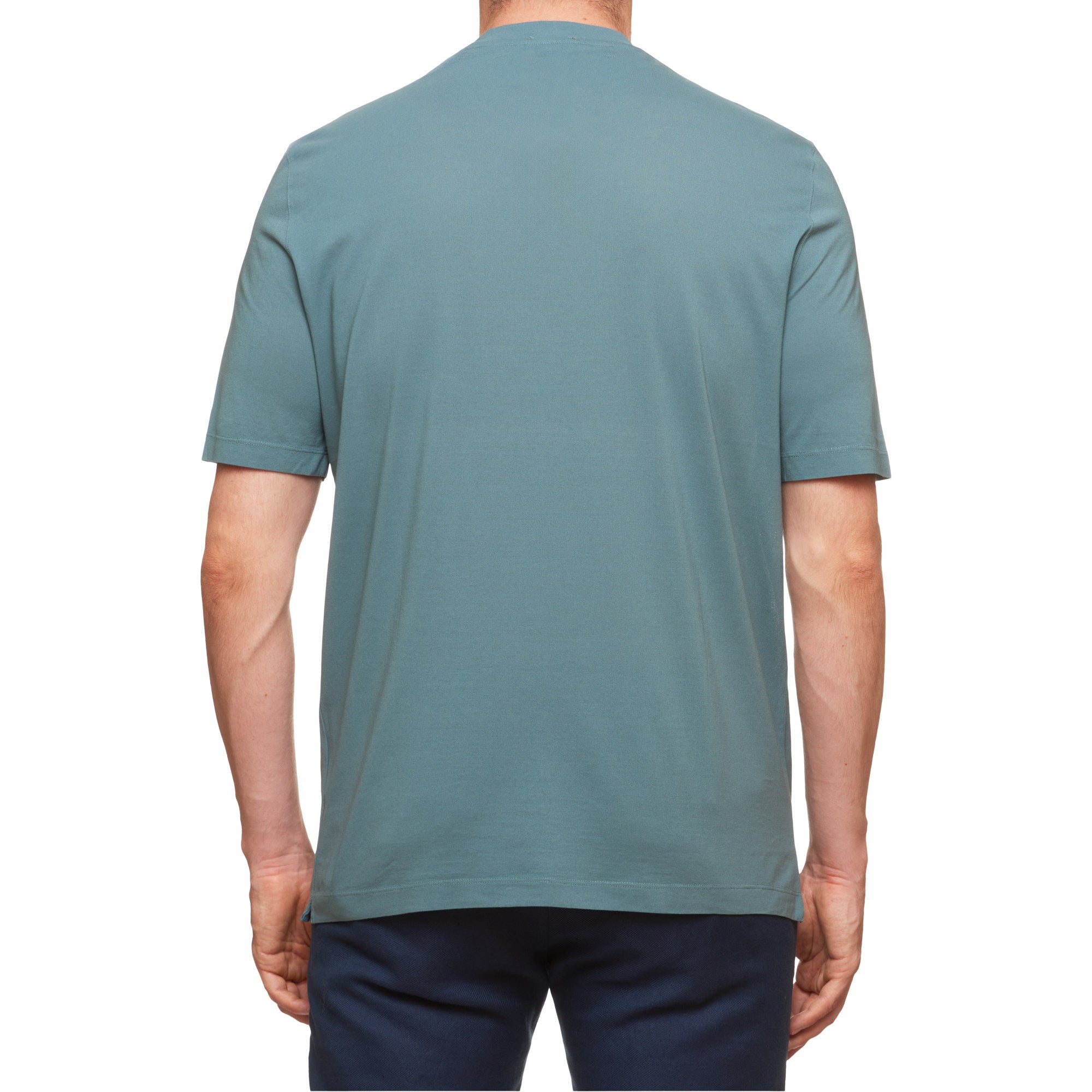 Kiton KIRED "Baciomc" Slate Gray Exclusive Crepe Cotton Short Sleeve T-Shirt Slim 2023 KIRED