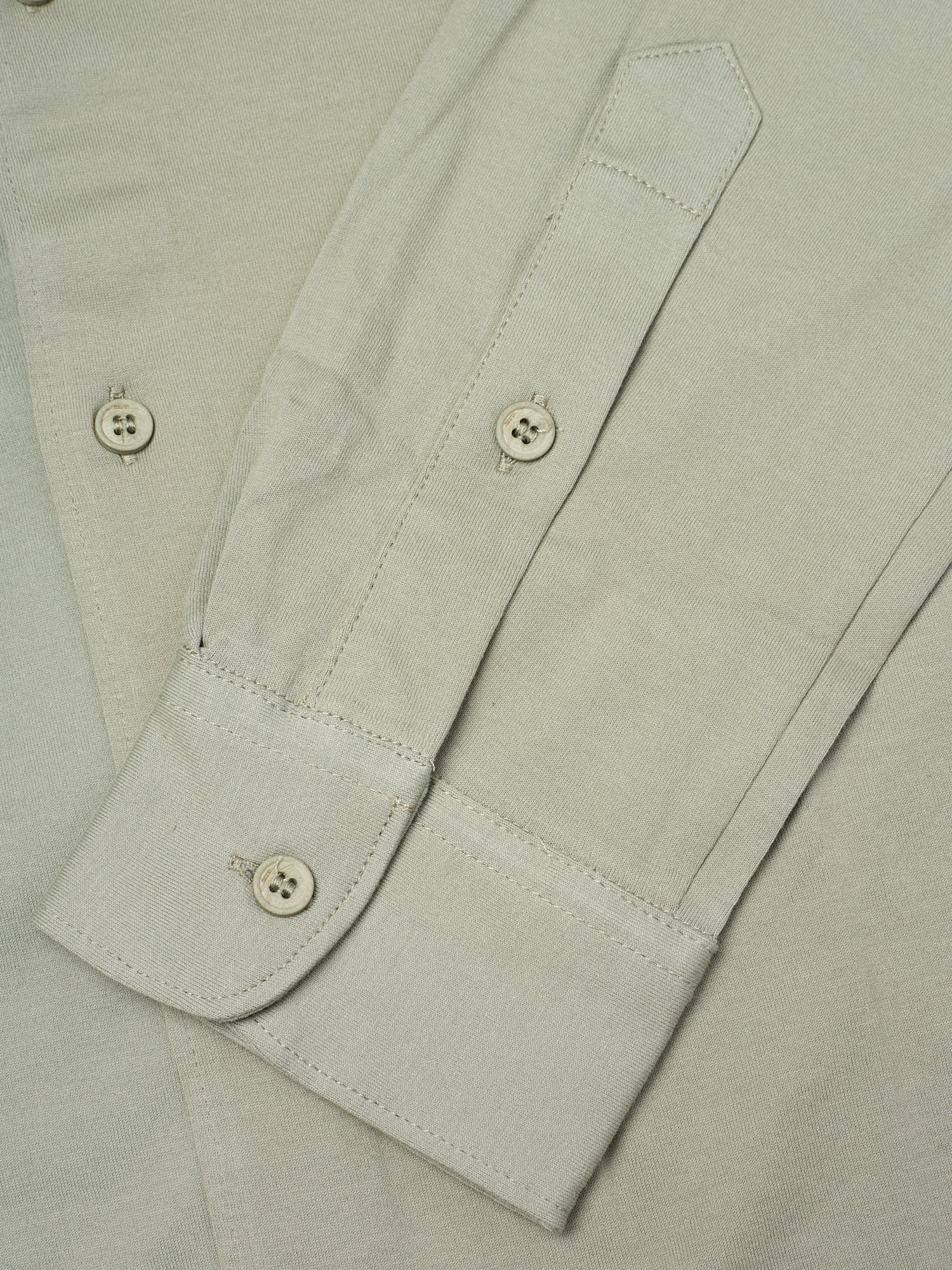 KITON KIRED "Capri" Sage Green Crepe Cotton Long Sleeve Shirt