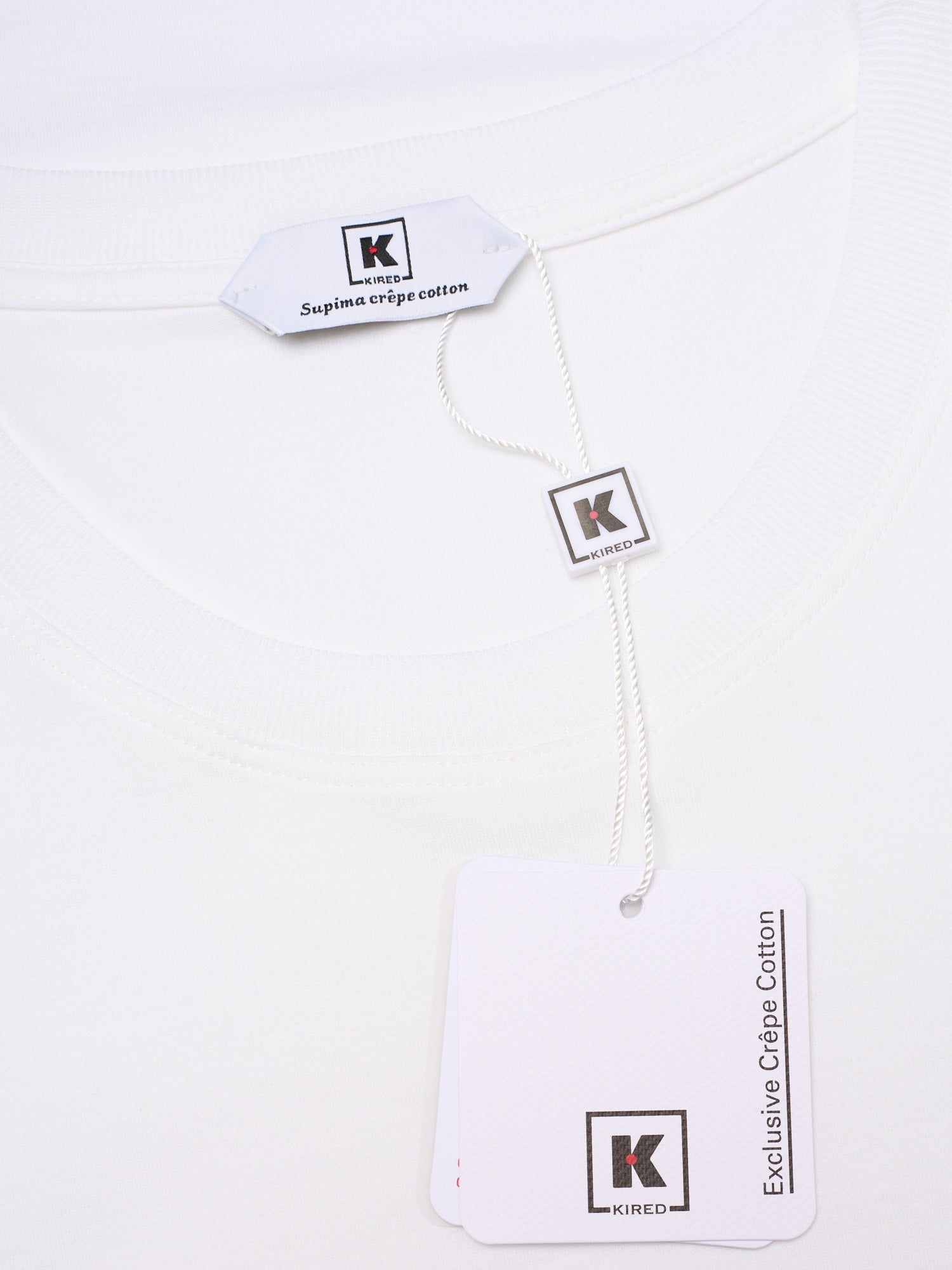 KITON KIRED "Kiss" White Exclusive Crepe Cotton Short Sleeve T-Shirt