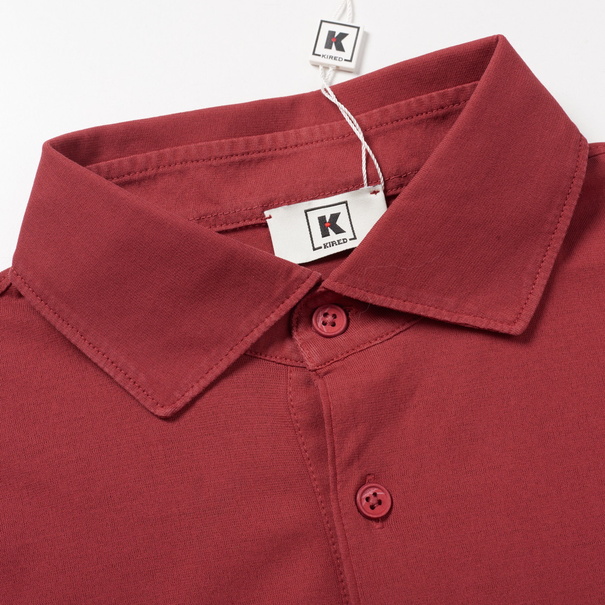 Kiton KIRED "Positano" Brick Red Exclusive Crepe Cotton Short Sleeve Polo Shirt 2023 KIRED