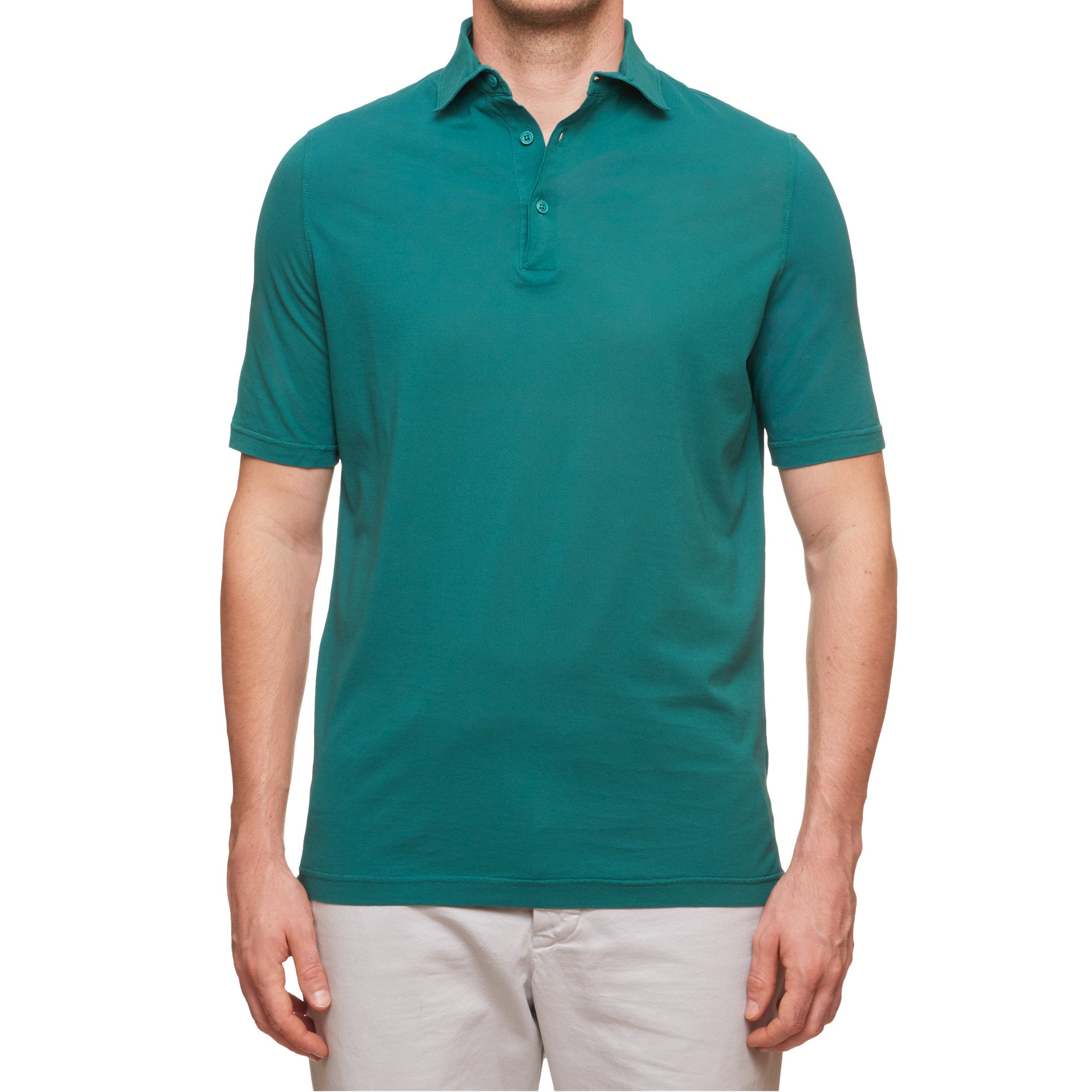 Kiton KIRED "Positano" Green Exclusive Crepe Cotton Short Sleeve Polo Shirt 2023 KIRED