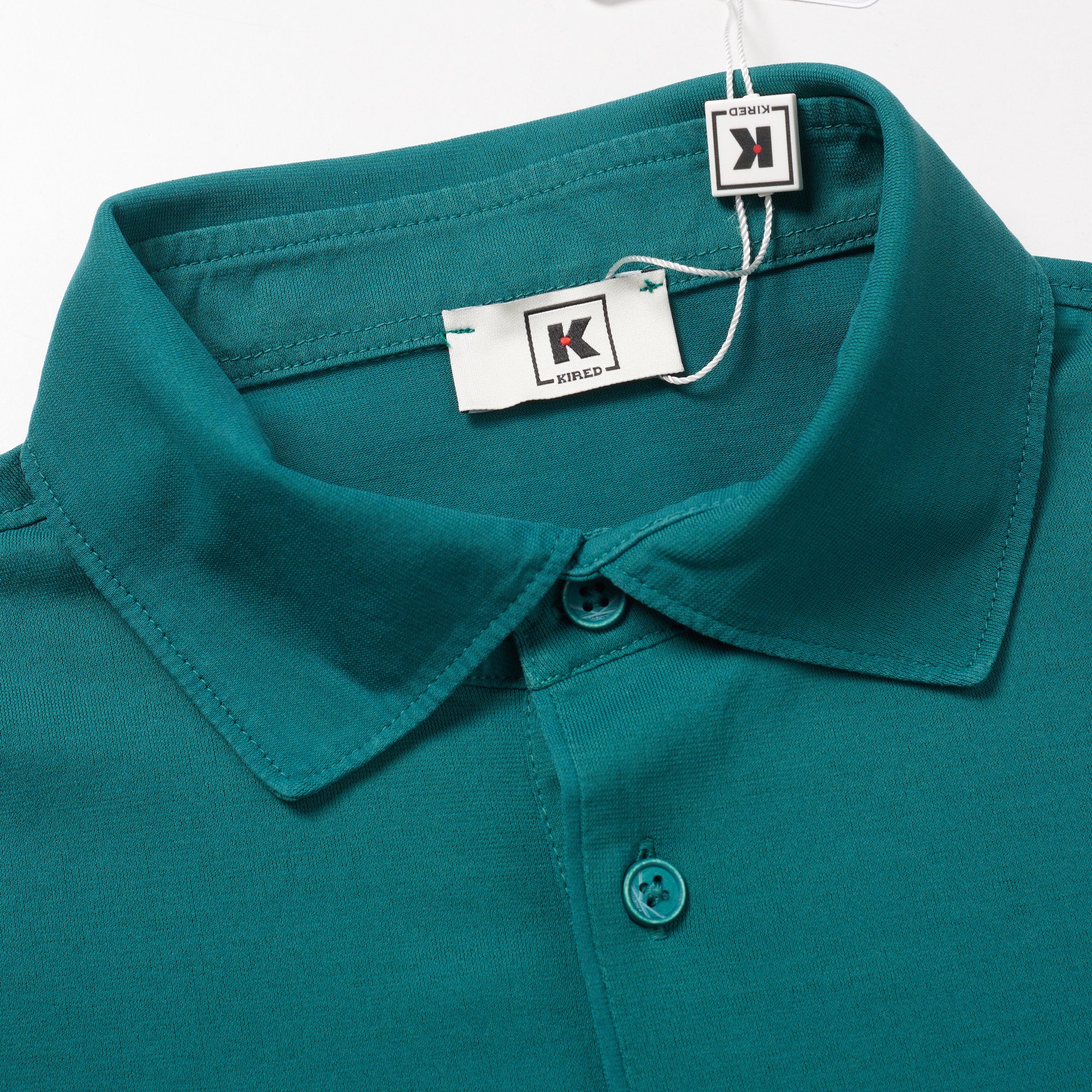 Kiton KIRED "Positano" Green Exclusive Crepe Cotton Short Sleeve Polo Shirt 2023 KIRED