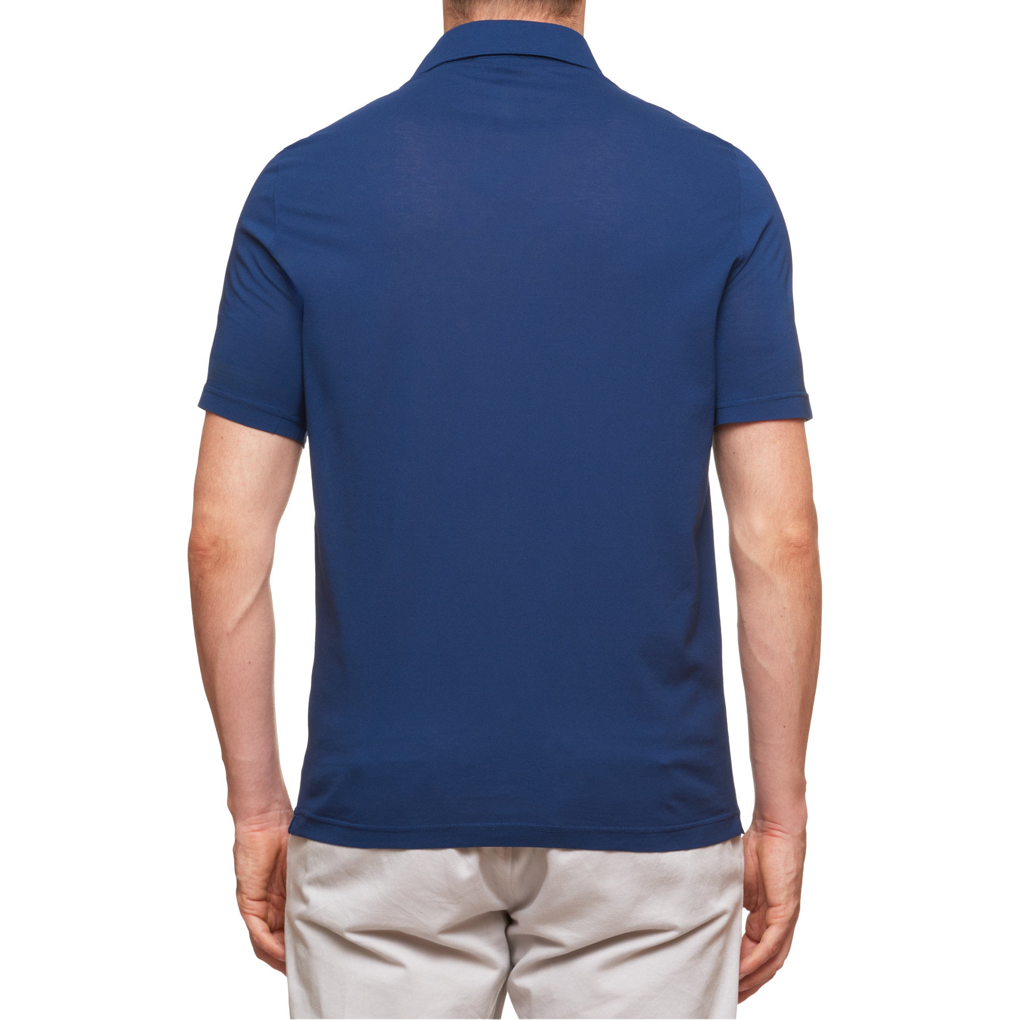 Kiton KIRED "Positano" Royal Blue Exclusive Crepe Cotton Short Sleeve Polo Shirt 2023 KIRED