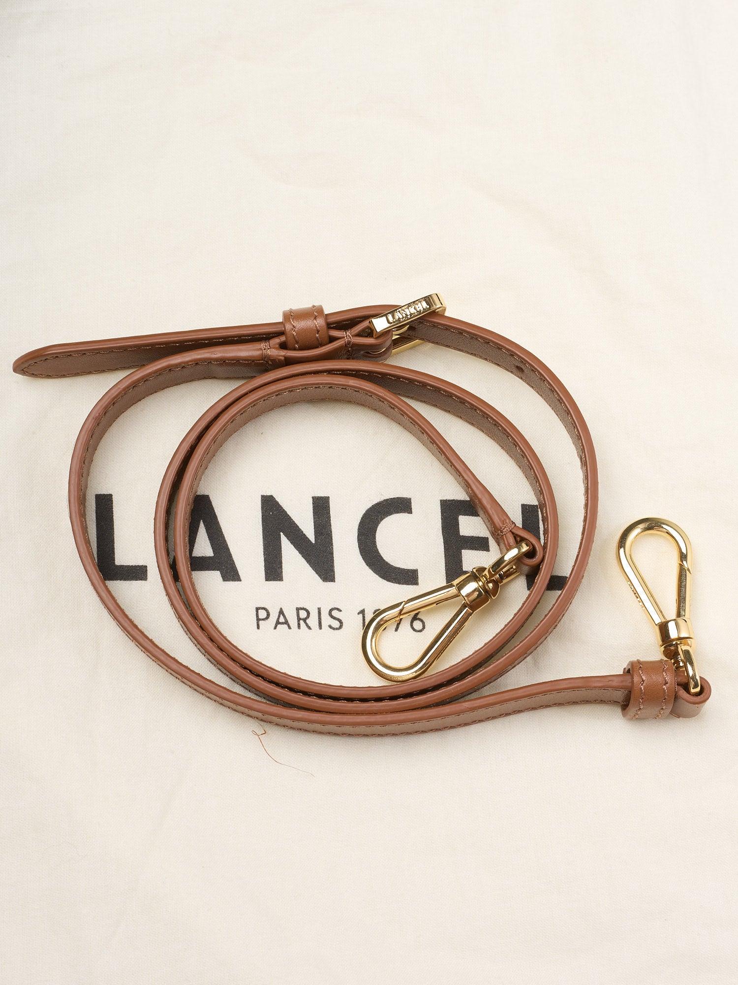 LANCEL PARIS Brown "Cocoon" Broen Leather Handbag Jumbo