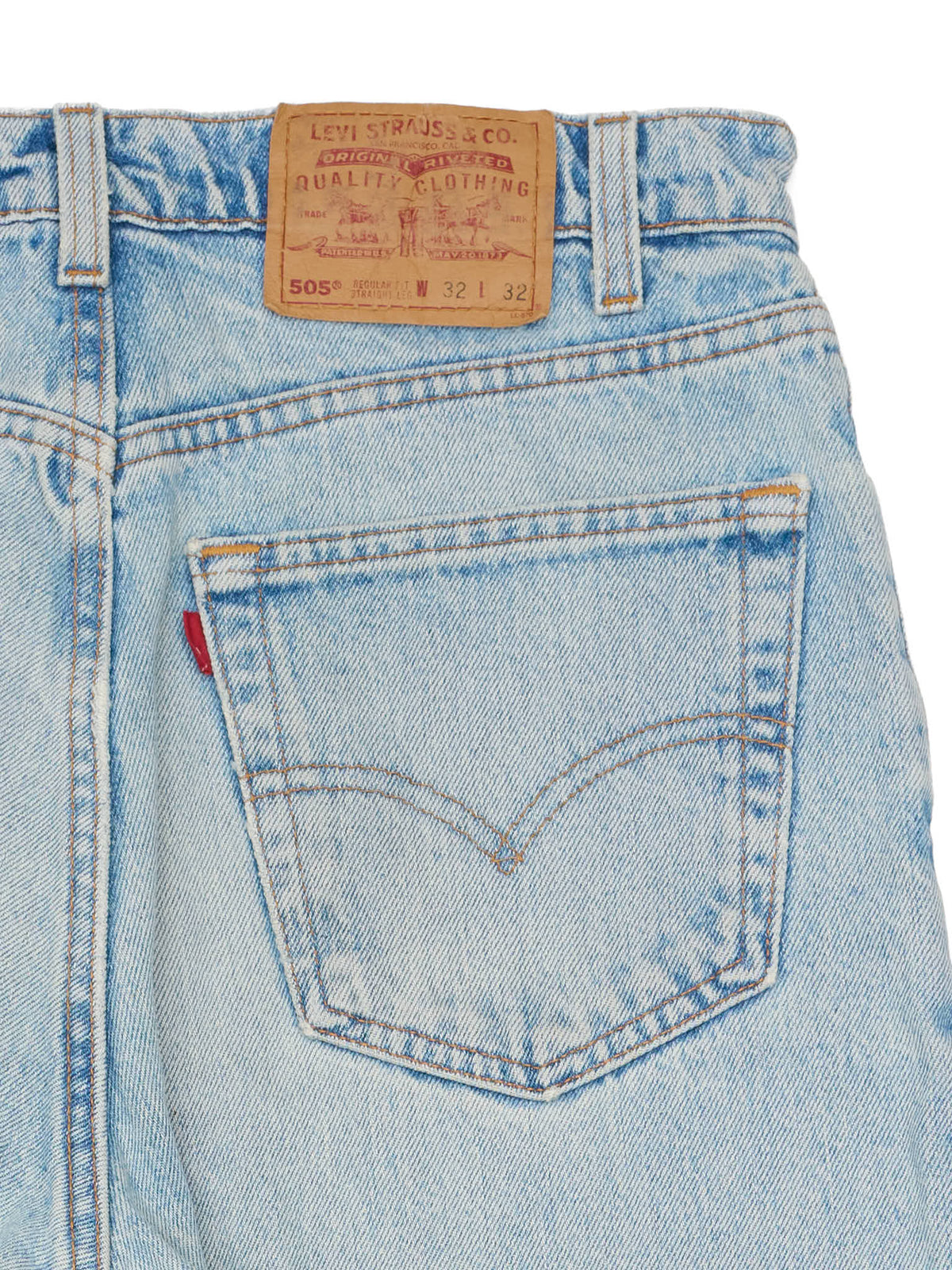 LEVI'S 505 Made in USA Faded Blue Cotton Jeans