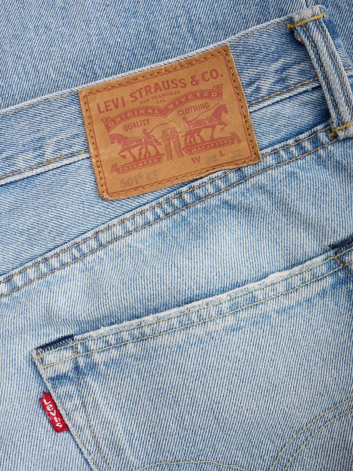 LEVI'S 501 CT Light Blue Customized & Tapered Leg Jeans