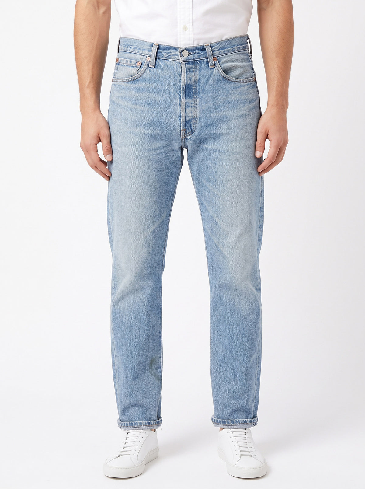 Vintage LEVI'S 501 Light Blue Straight Leg Jeans 1990's