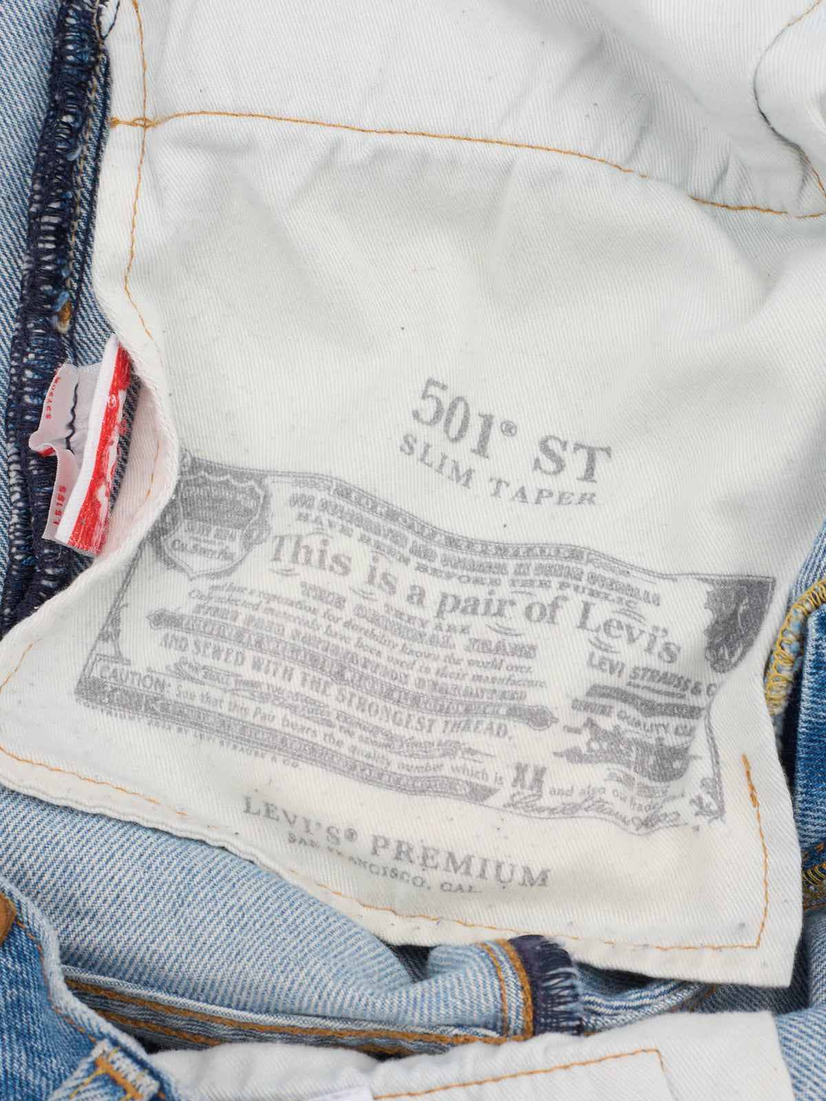LEVI'S Premium 501 ST Blue Slim Taper Leg Jeans