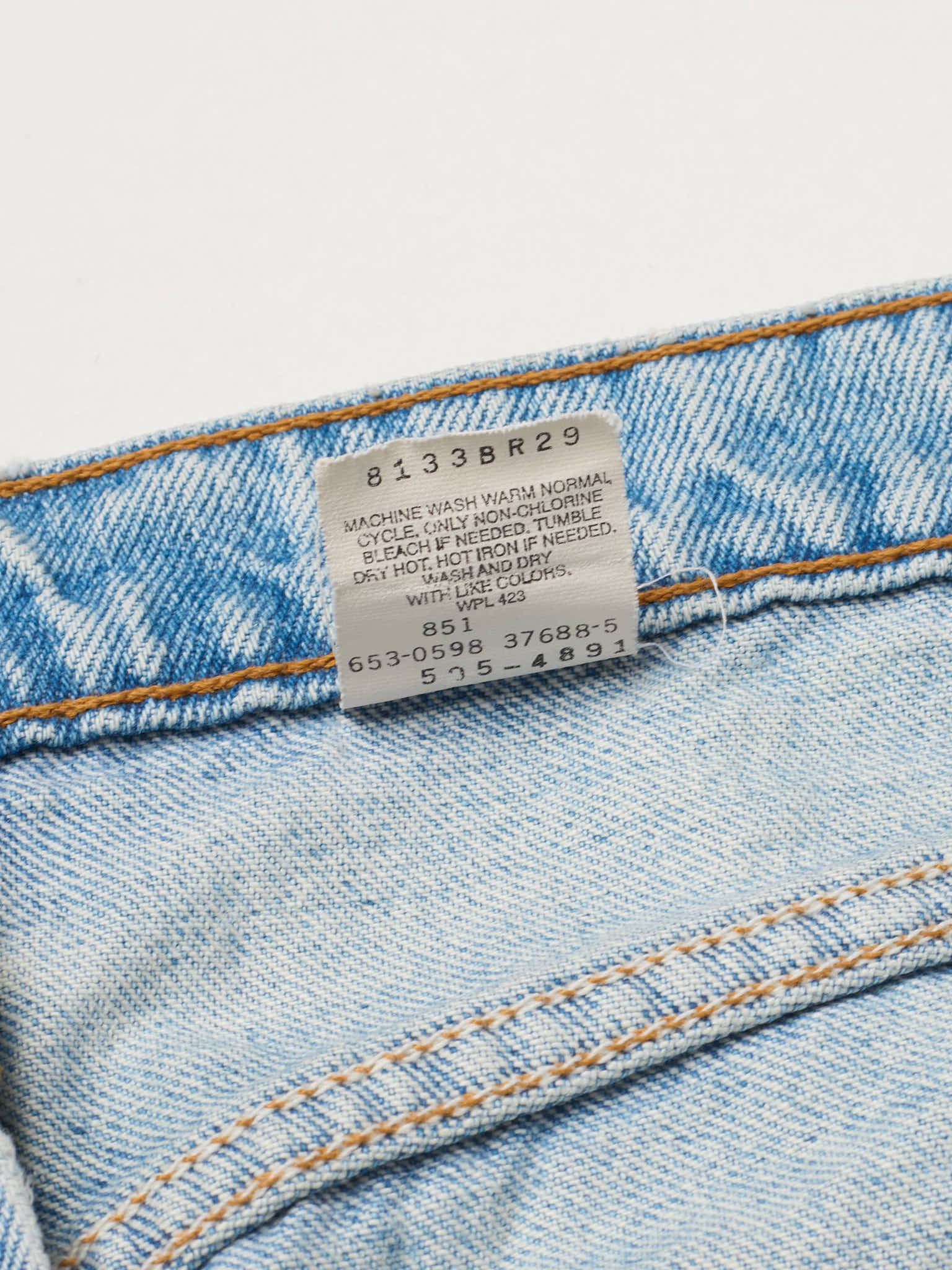 LEVI'S 505 Made in USA Faded Blue Cotton Jeans