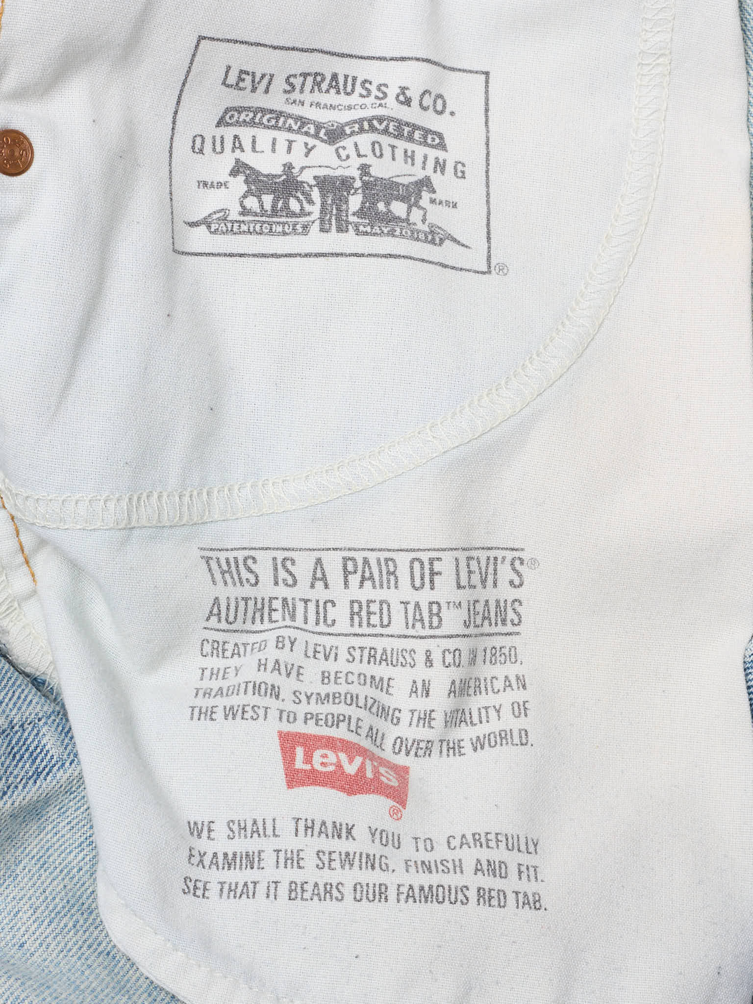 LEVI'S 505 Made in USA Faded Blue Cotton Jeans