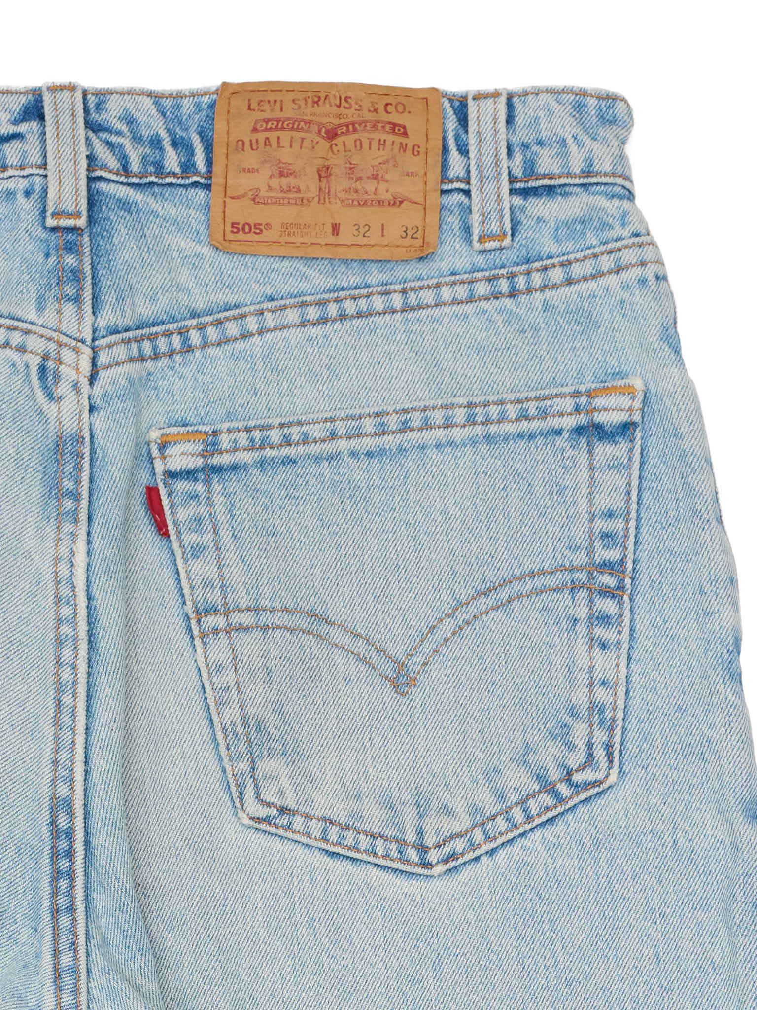 LEVI'S 505 Made in USA Faded Blue Cotton Jeans