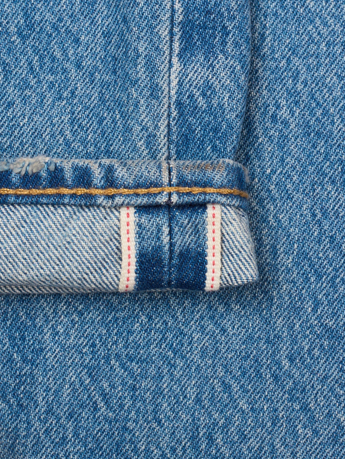 LEVI'S Premium 501 Selvedge Blue Denim Slim Taper Jeans