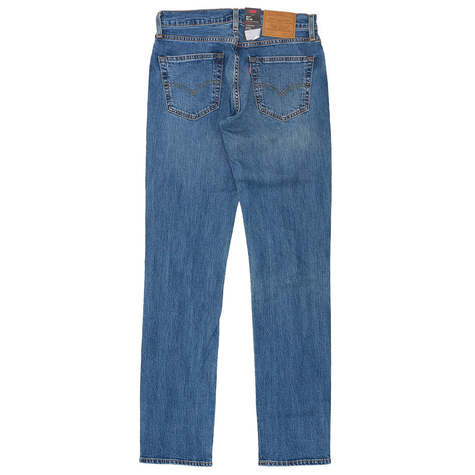 LEVI'S Premium 511 Slim Eco Ease Blue Big E Denim Jeans NEW W30 L34