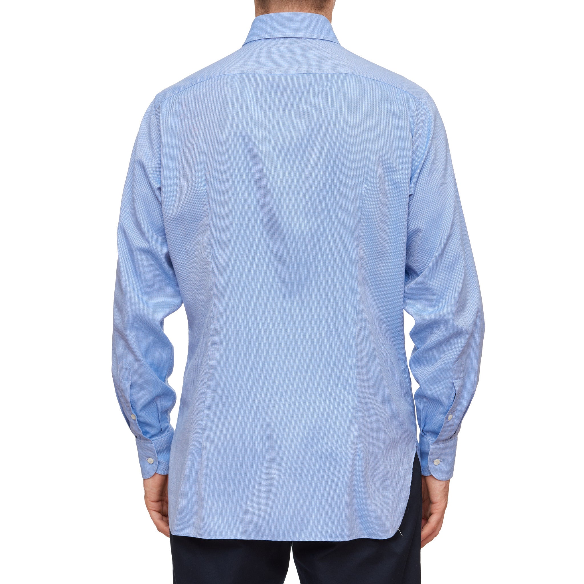 LORO PIANA Bespoke Blue Oxford Cotton Button-Down Shirt US 16 Slim Fit