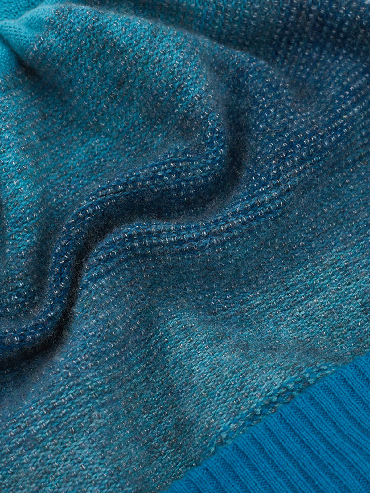 LORO PIANA Blue Cashmere-Silk Knitted Beanie Hat NEW