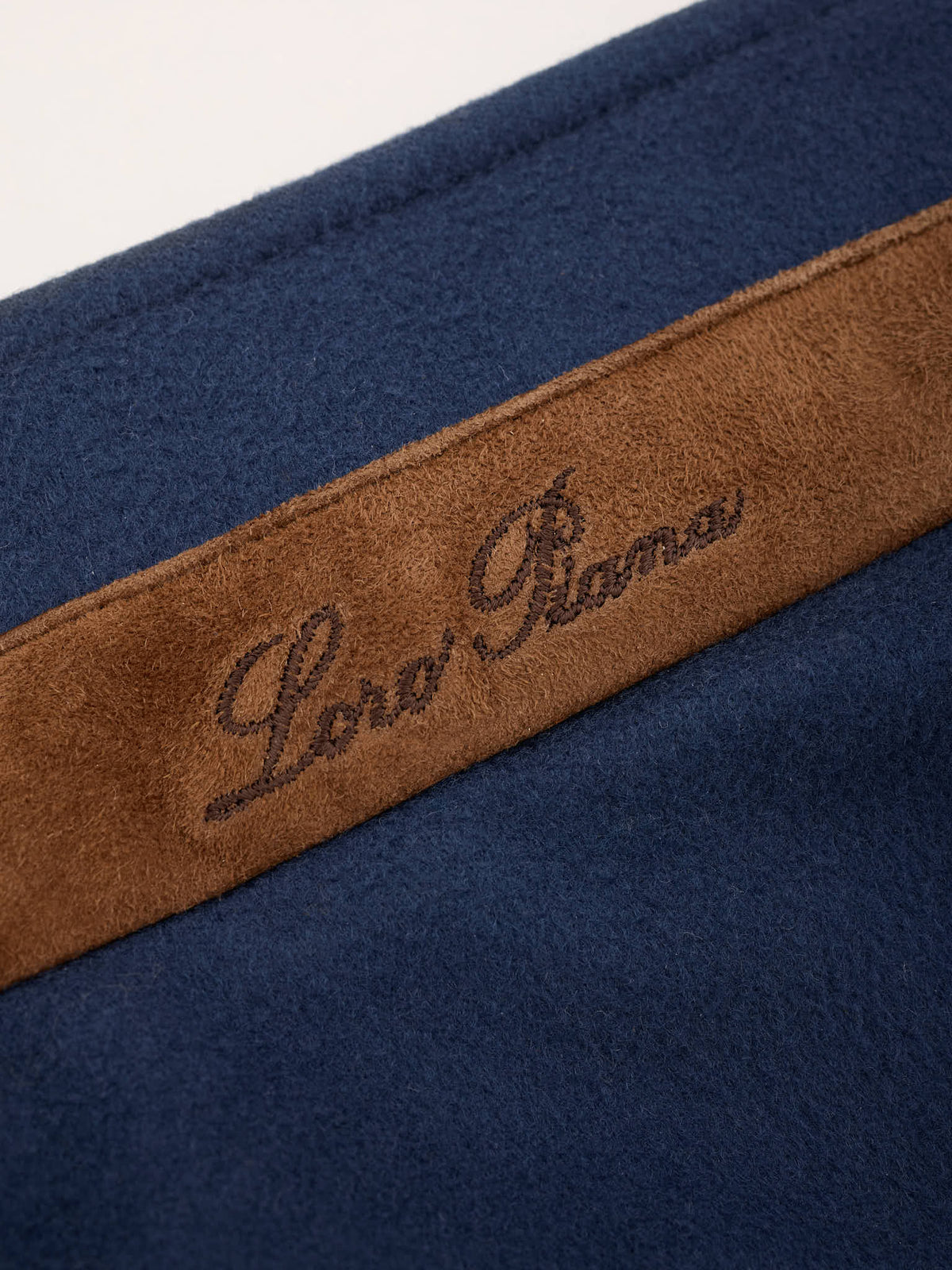 LORO PIANA Blue Cashmere Suede Trims Vest M