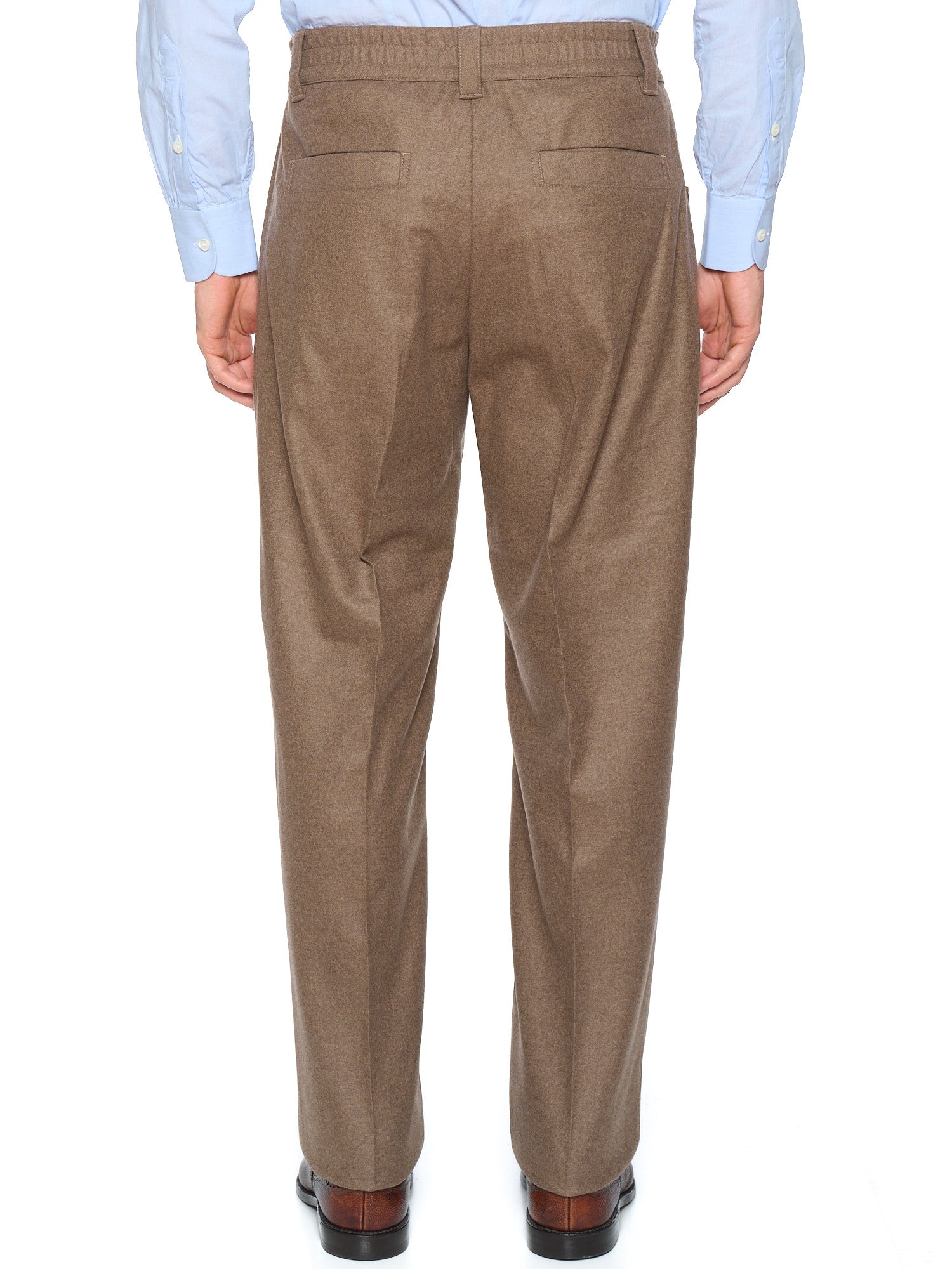 LORO PIANA Brown Virgin Wool-Cashmere Reinga Trousers
