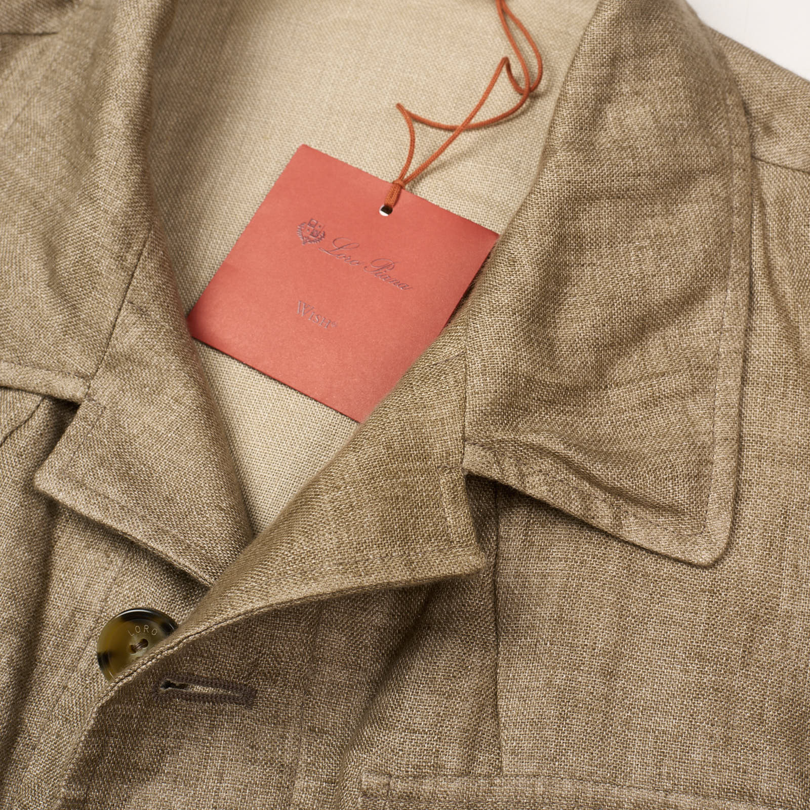 LORO PIANA Dark Beige Linen Traveller Safari Field Jacket Size M NEW