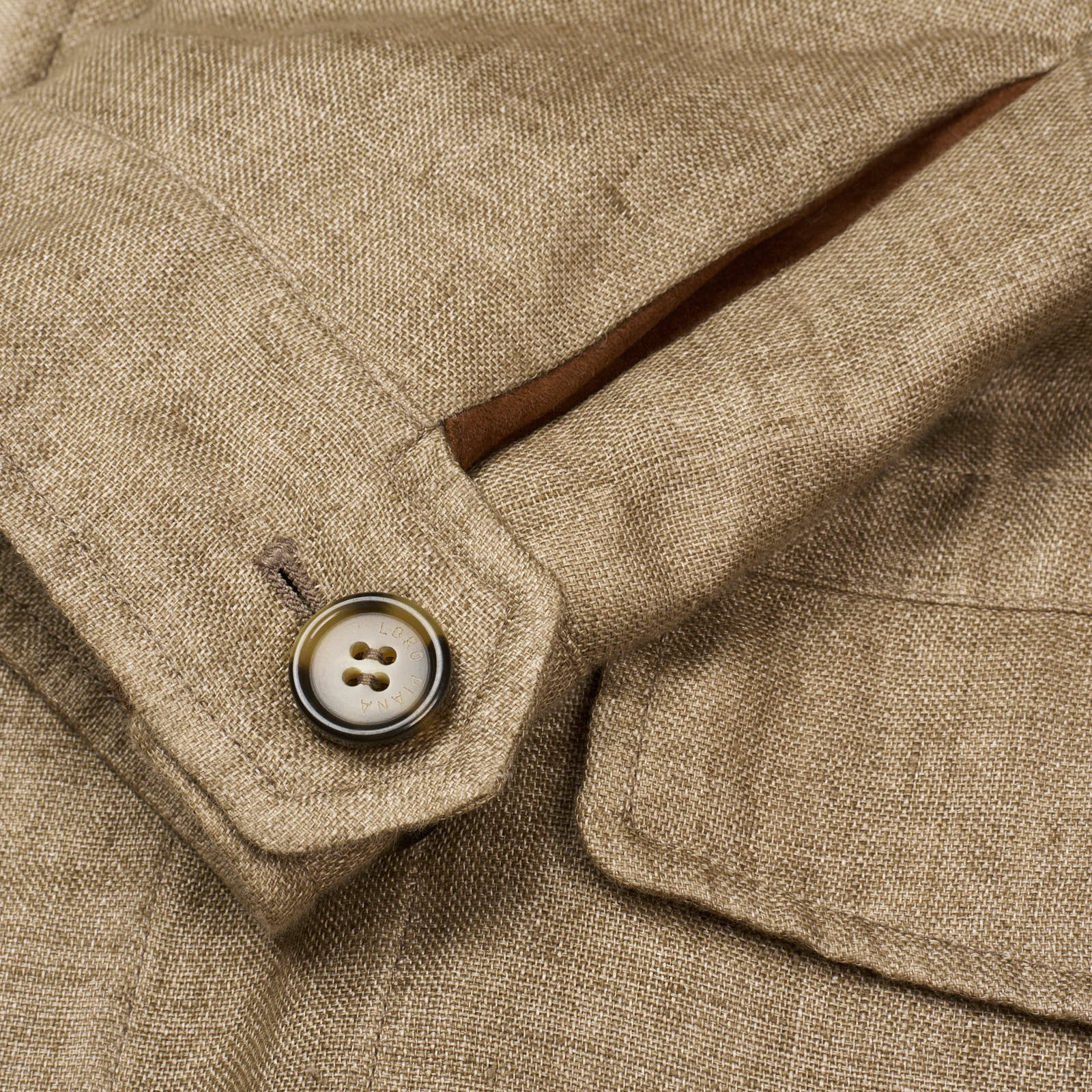 LORO PIANA Dark Beige Linen Traveller Safari Field Jacket Size M NEW