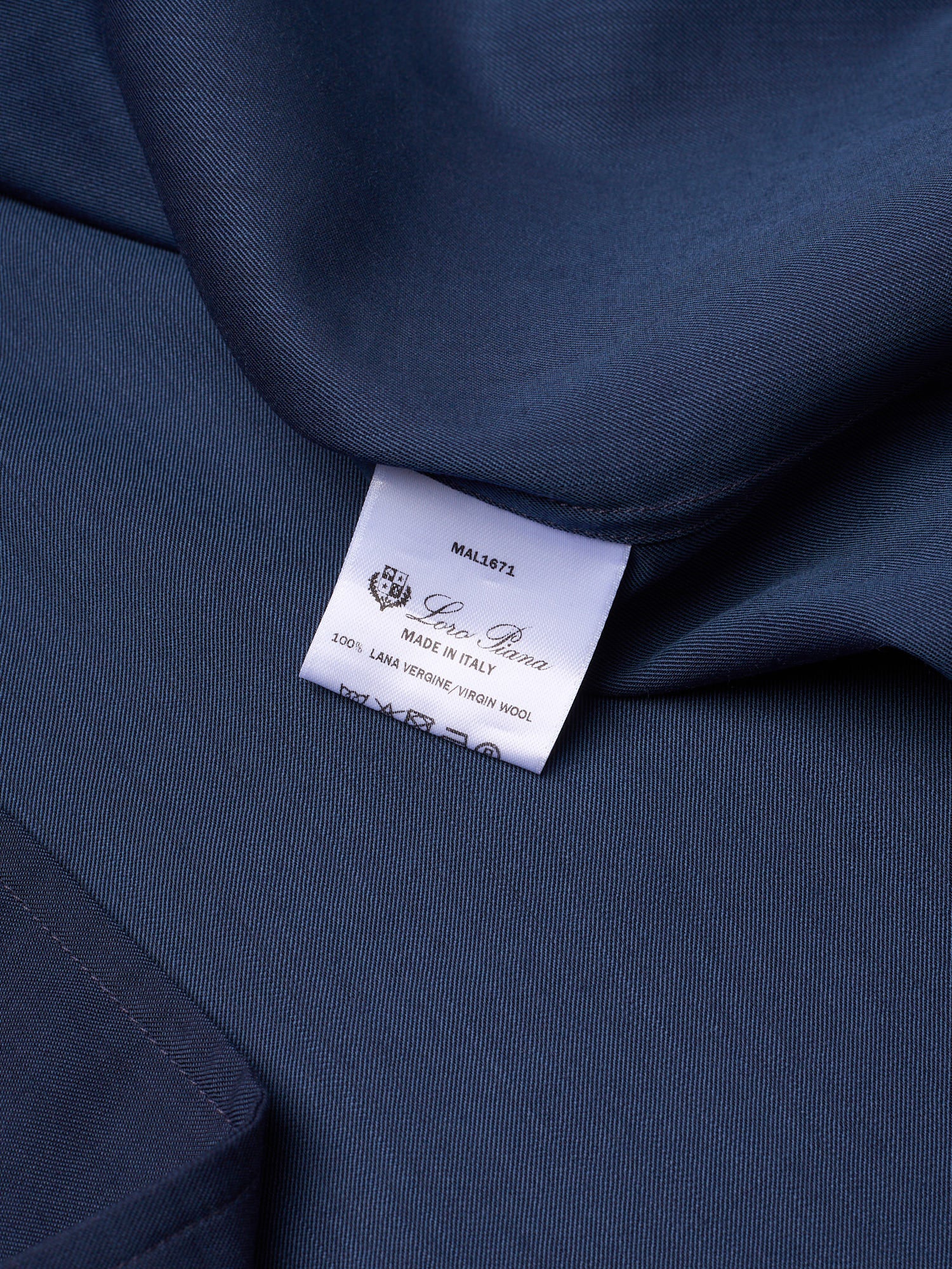 LORO PIANA Navy Virgin Wool 1 Pocket Classic Shirt