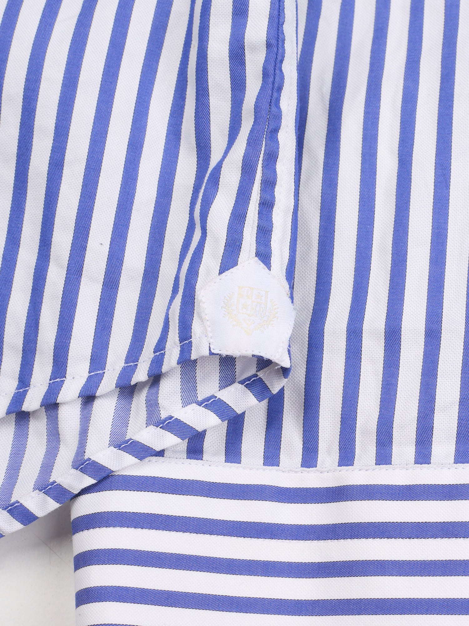 LORO PIANA White-Blue Striped 1 Pocket Classic Shirt