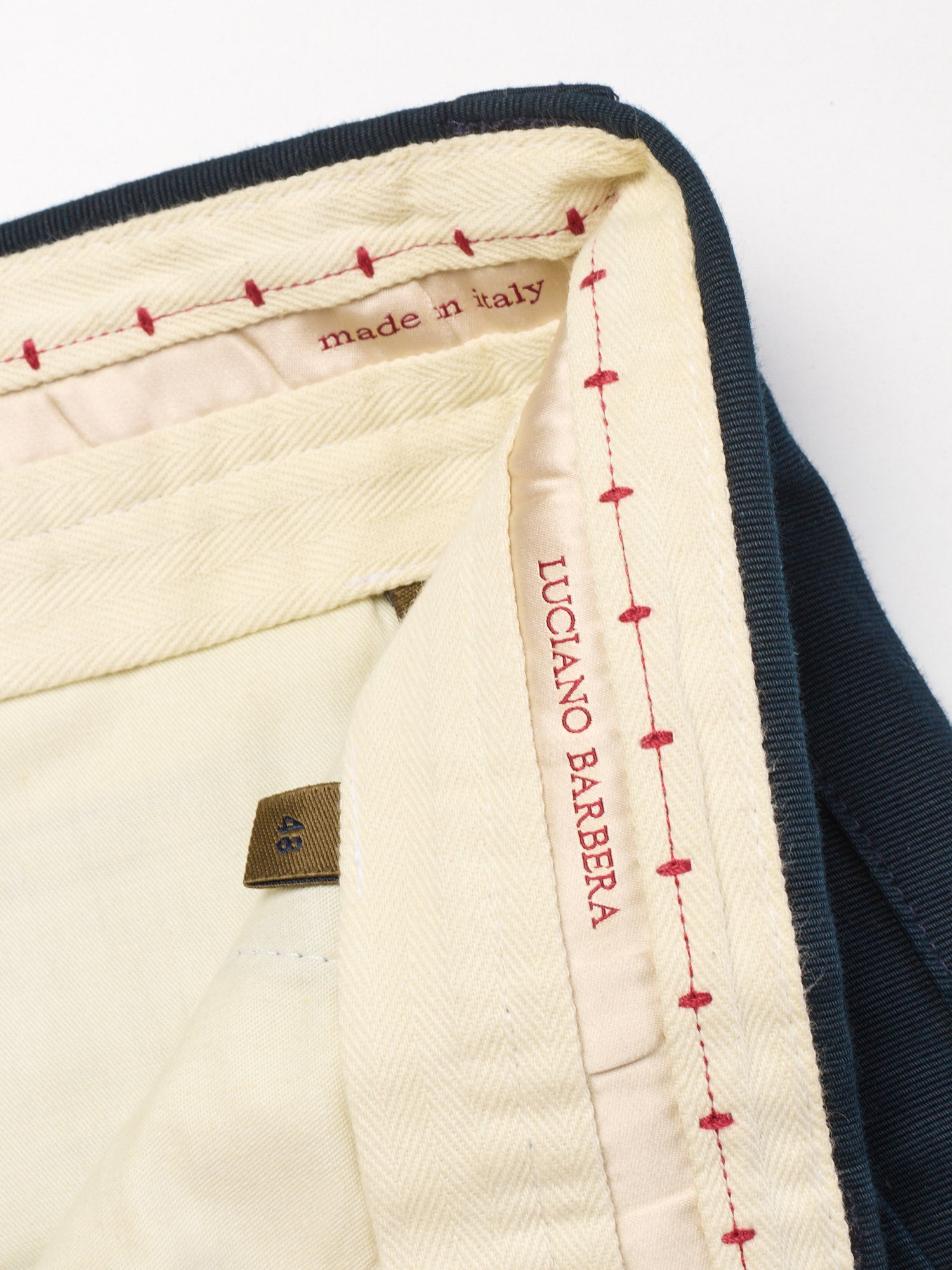 LUCIANO BARBERA Blue Twill Cotton Pants EU 48 US 32